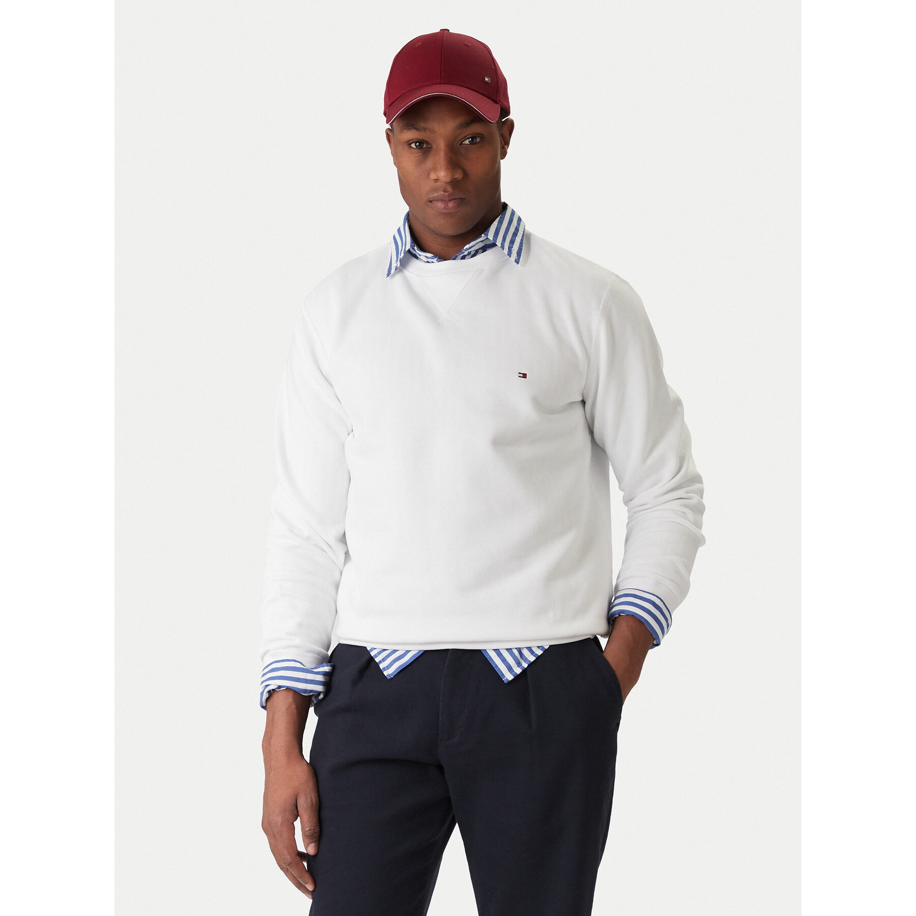 Tommy Hilfiger Bluza Essential MW0MW37232 Biały Regular Fit