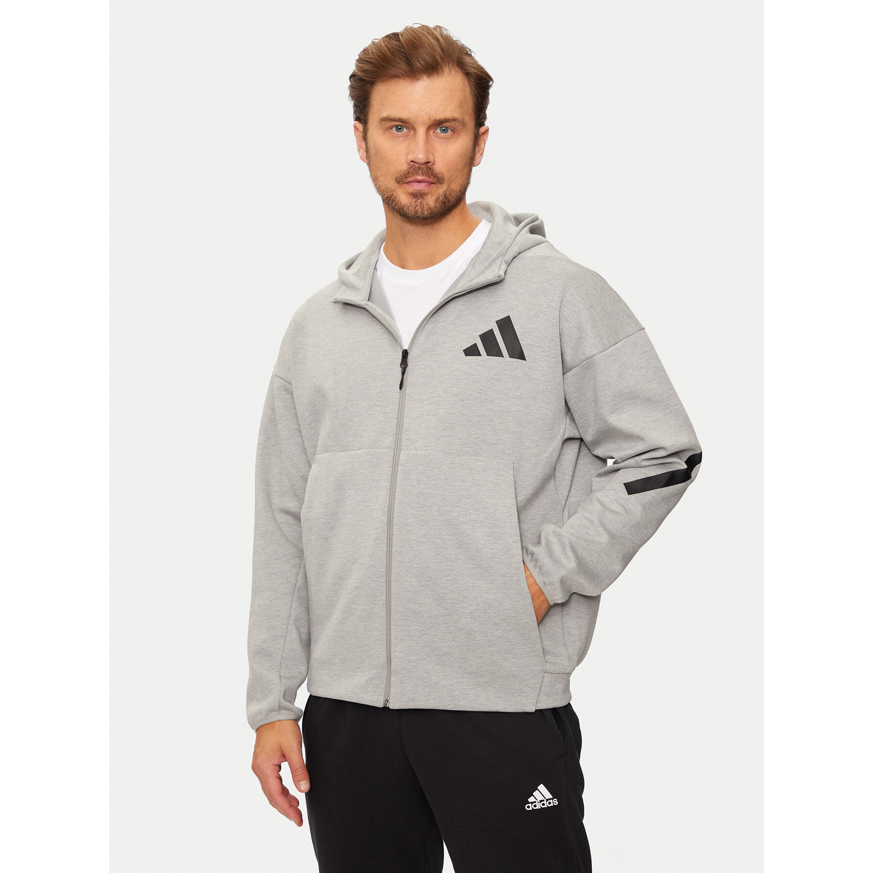 adidas Bluza Z.N.E. JF2450 Szary Regular Fit