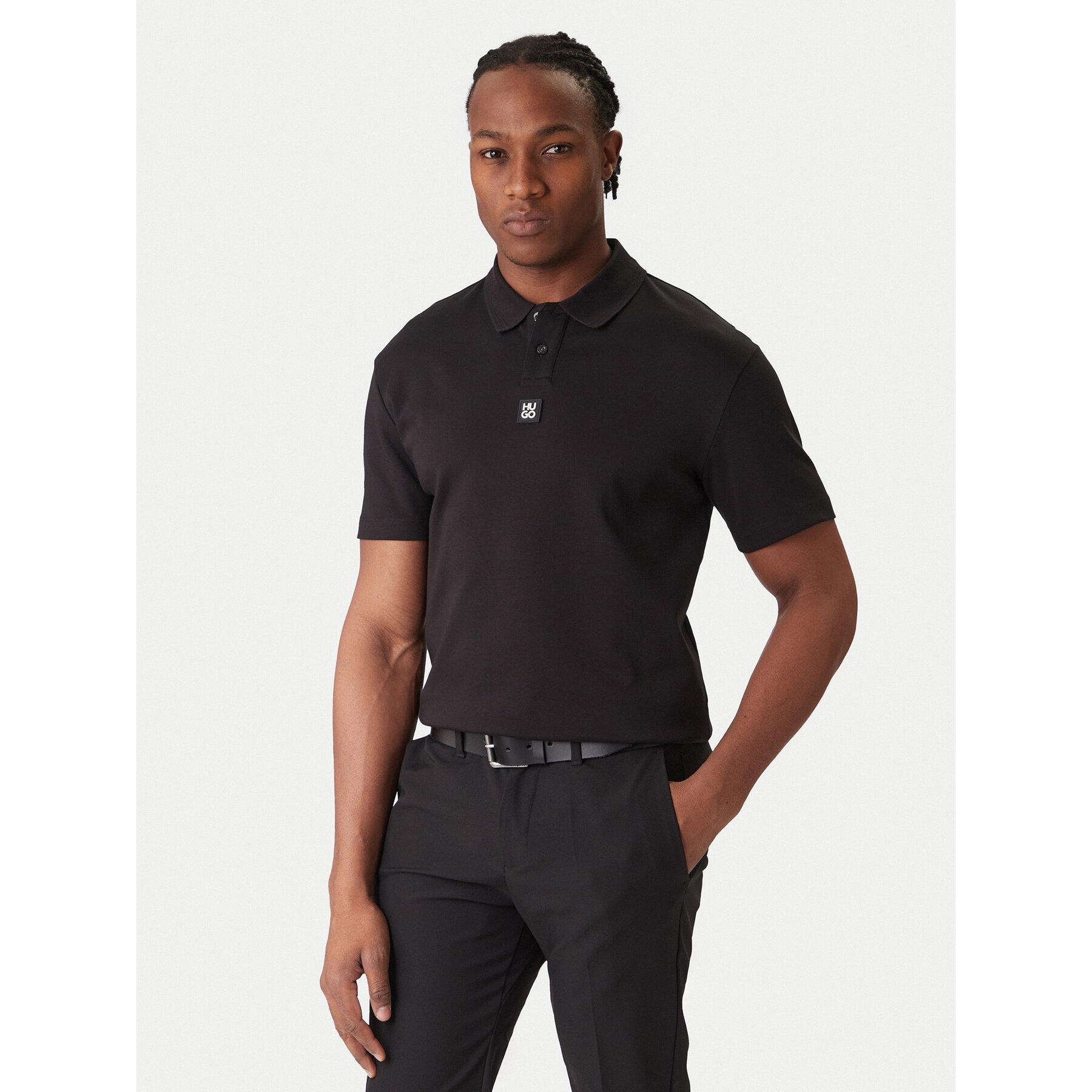 HUGO Polo Deabono_D 50517638 Czarny Regular Fit