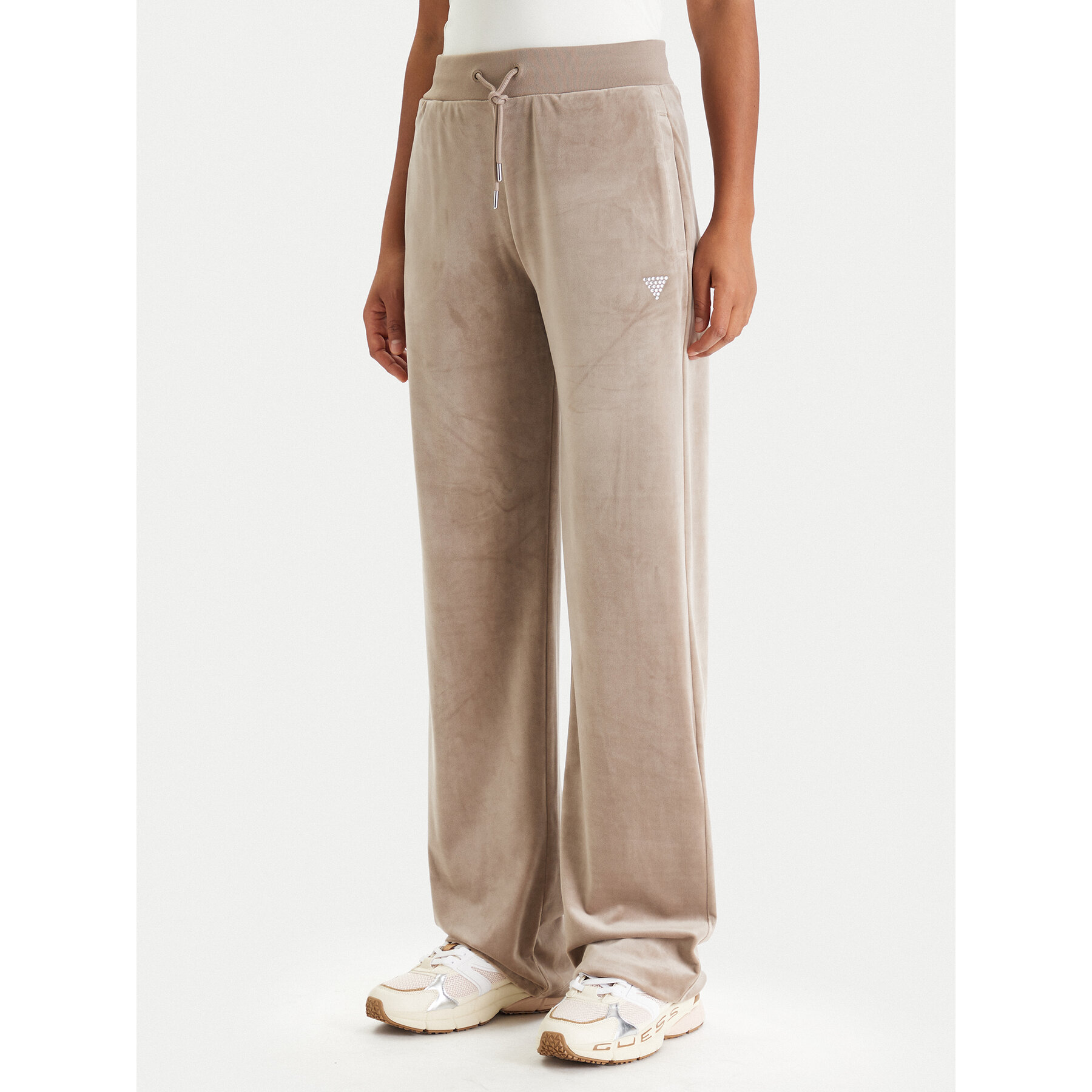 Guess Spodnie dresowe V3BB26 K0232 Beżowy Regular Fit