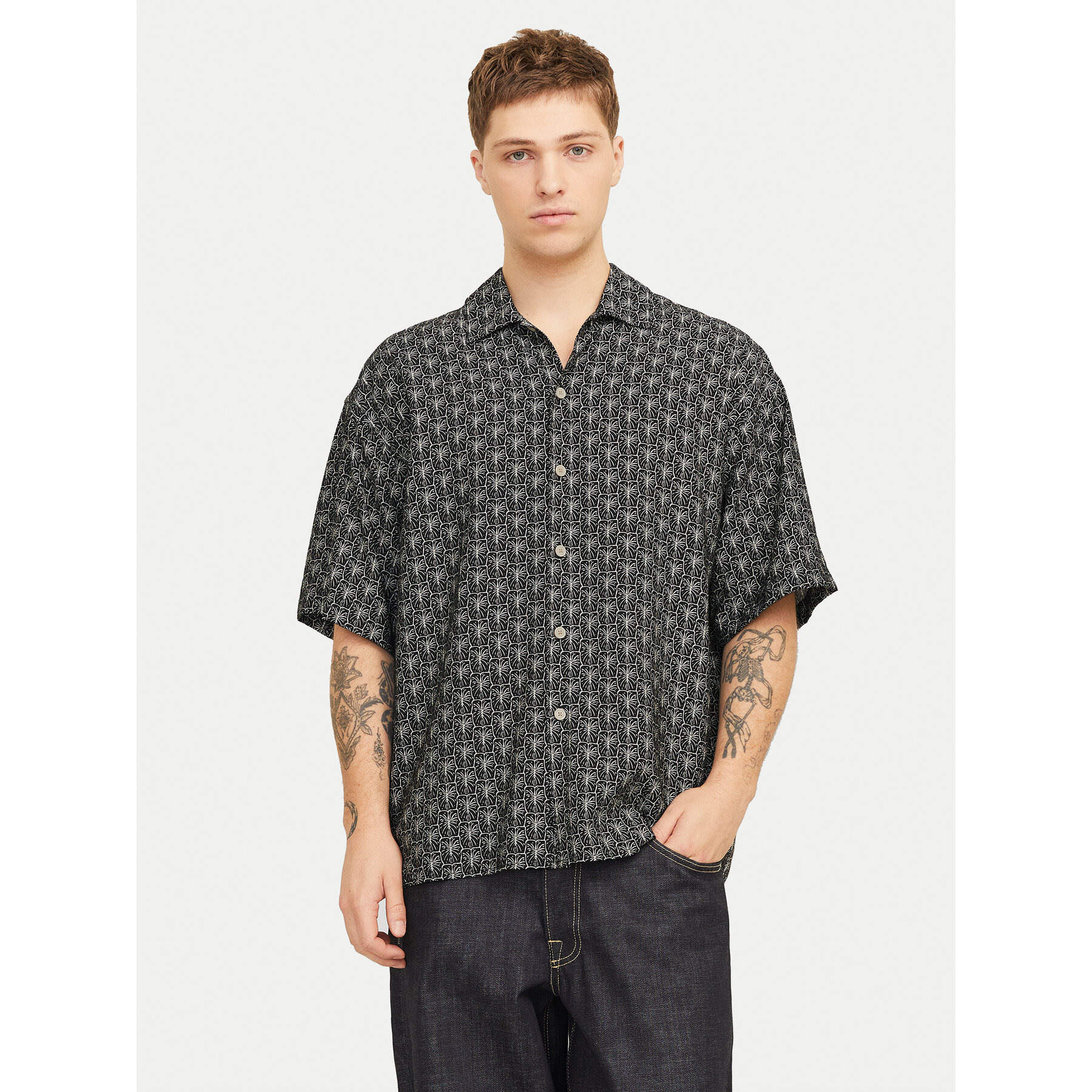 Jack & Jones Koszula Marshall 12271103 Czarny Wide Fit