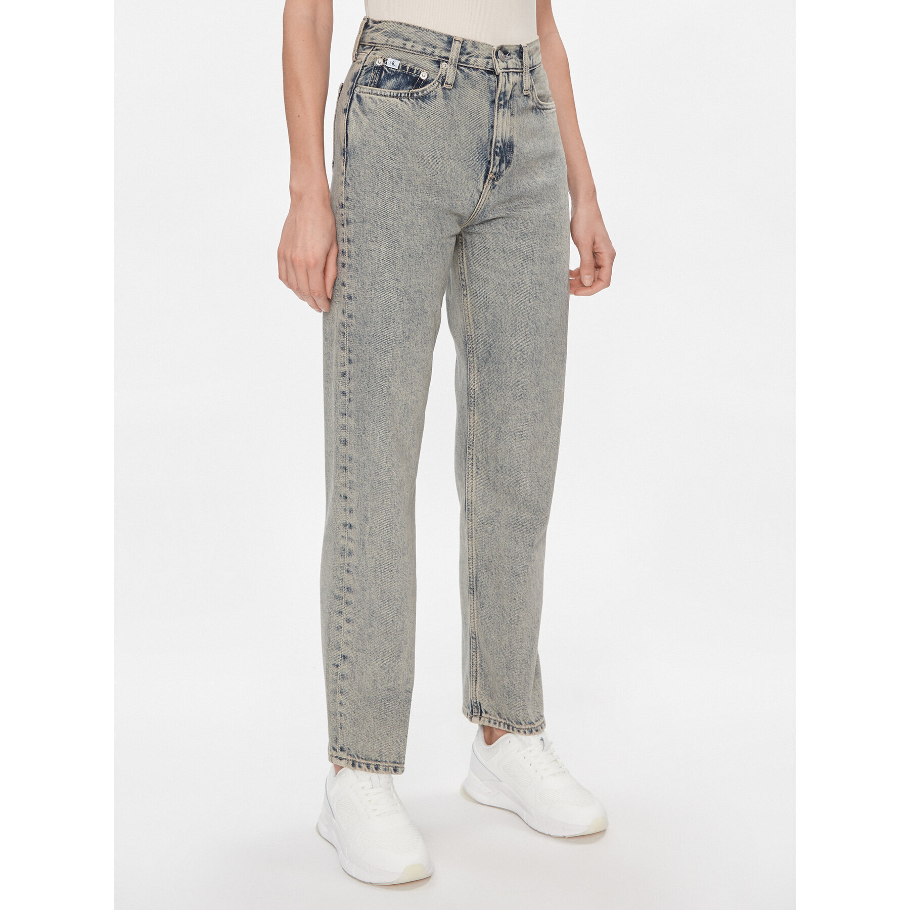 Calvin Klein Jeans Jeansy High Rise Straight J20J222455 Granatowy Straight Fit
