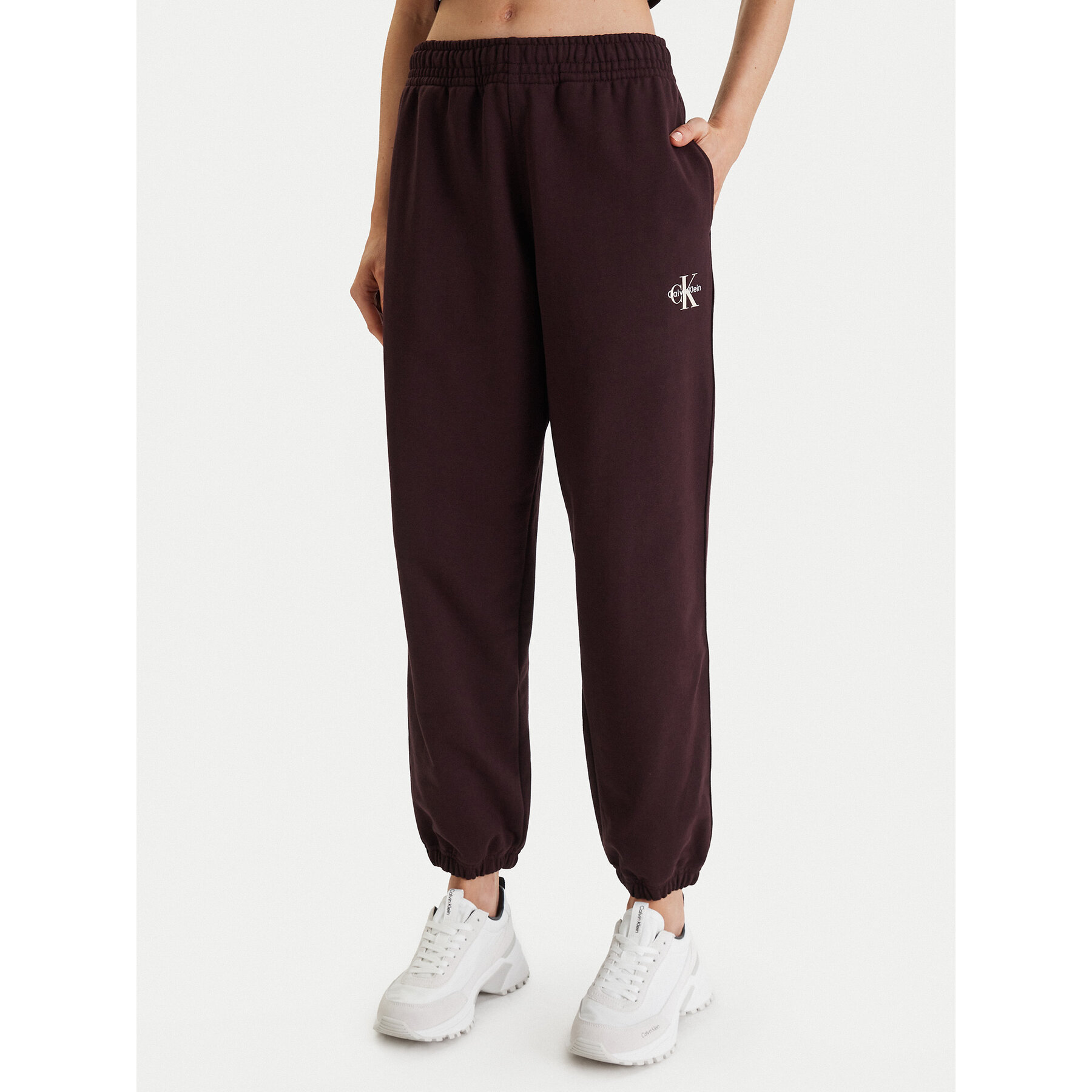 Calvin Klein Jeans Spodnie dresowe Monologo LV047B235G Brązowy Regular Fit