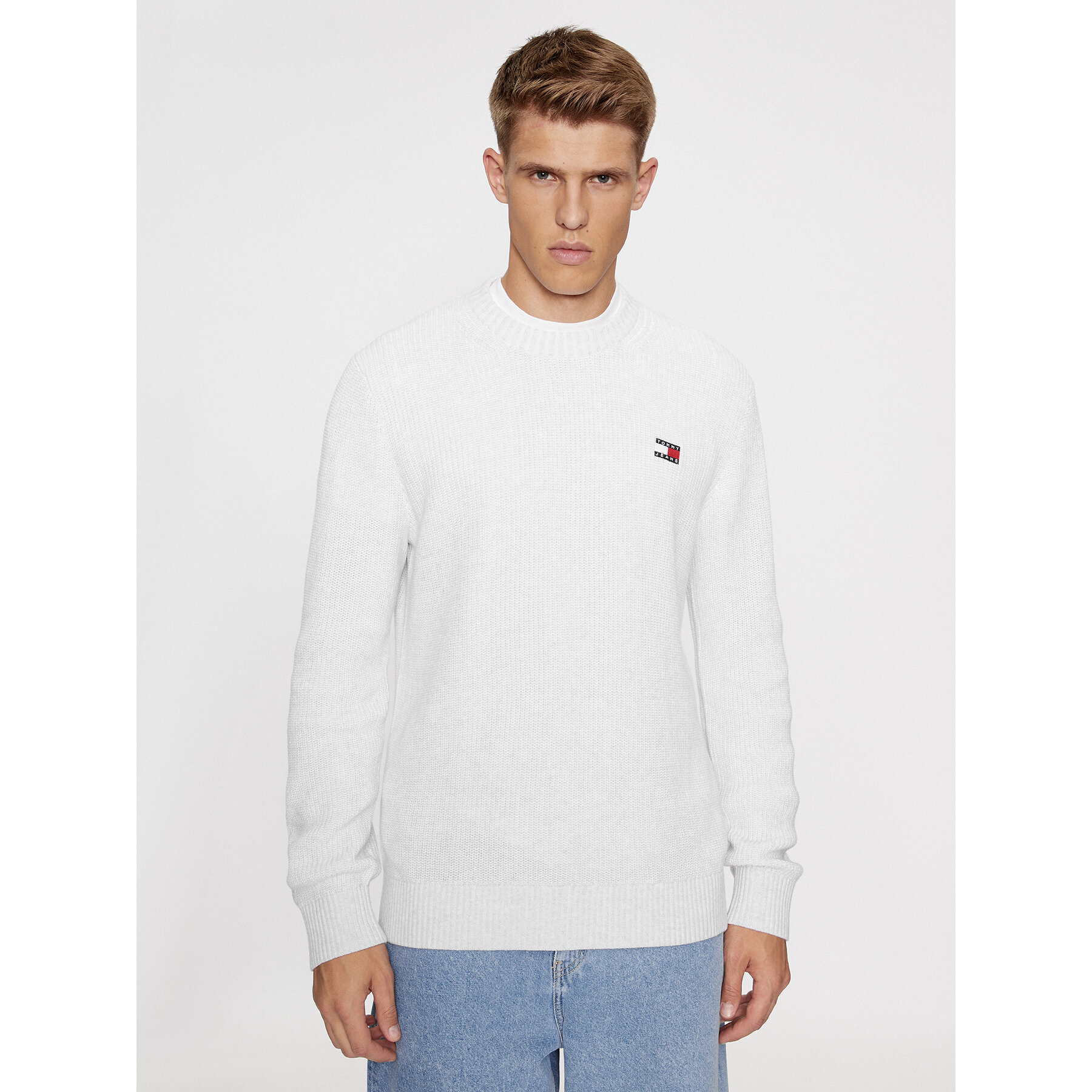 Tommy Jeans Sweter Tonal Xs Badge DM0DM17776 Szary Regular Fit