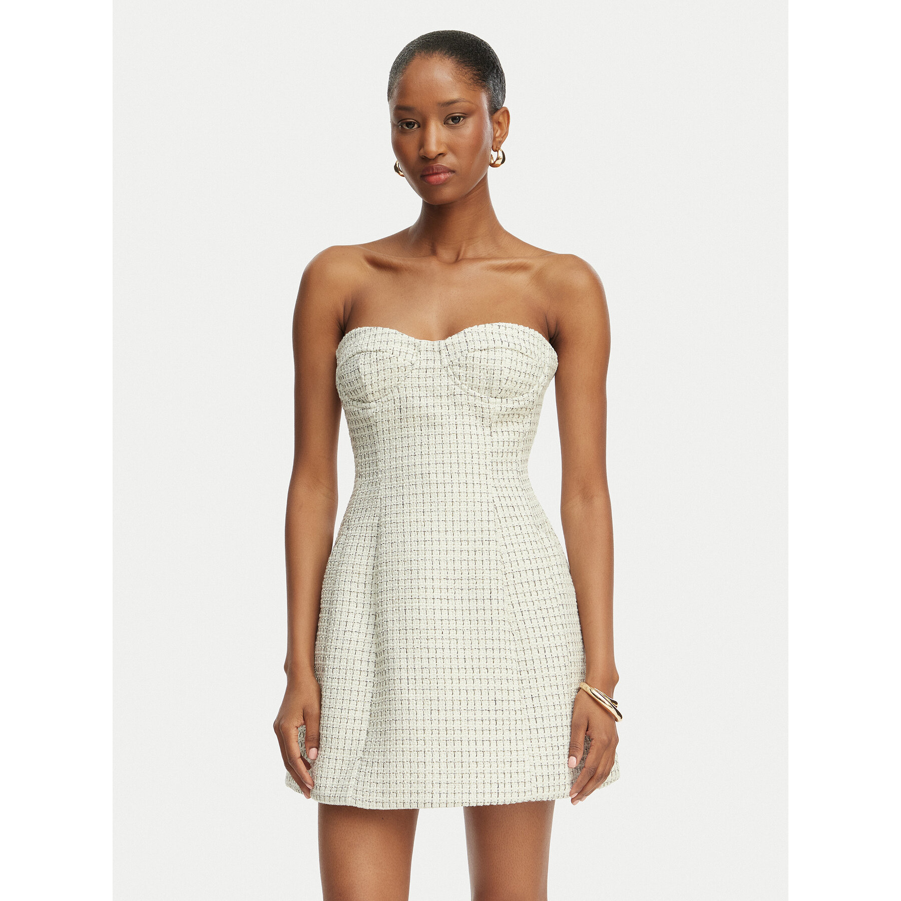 Bardot Sukienka koktajlowa Florine 60134DB Écru Slim Fit
