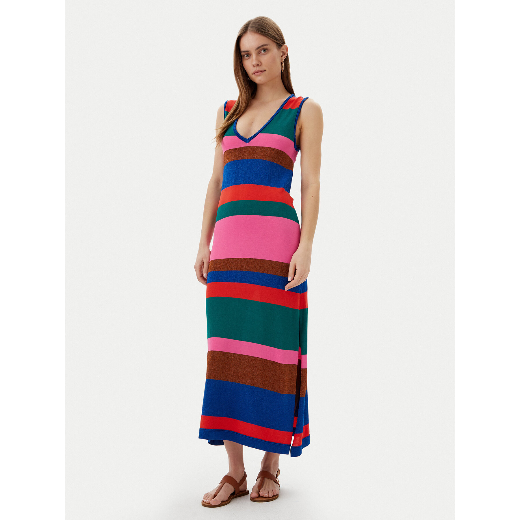LOLA CASADEMUNT Sukienka dzianinowa MS2516032 Kolorowy Regular Fit
