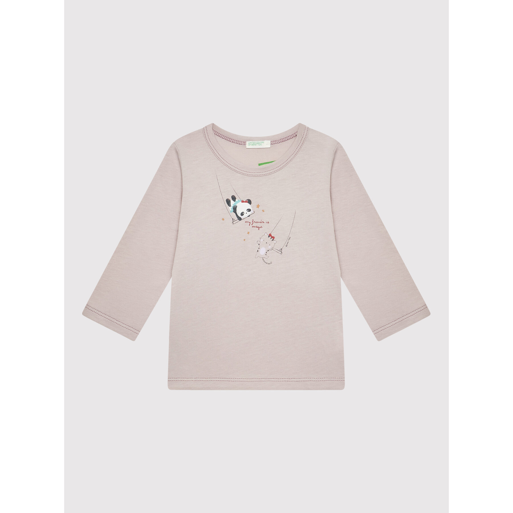 United Colors Of Benetton Bluzka 3ATNA1018 Beżowy Regular Fit