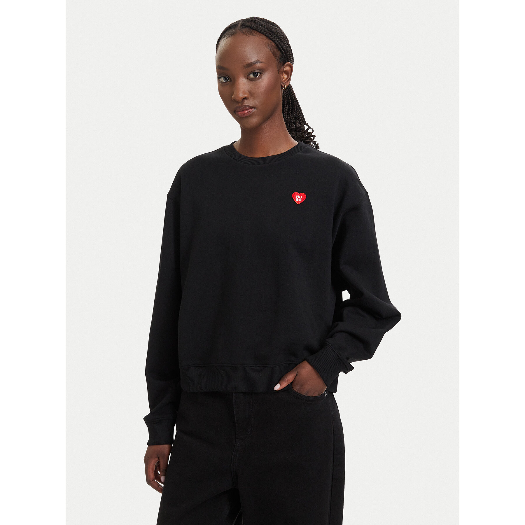 HUGO Bluza Deroxina 7 50555808 Czarny Relaxed Fit