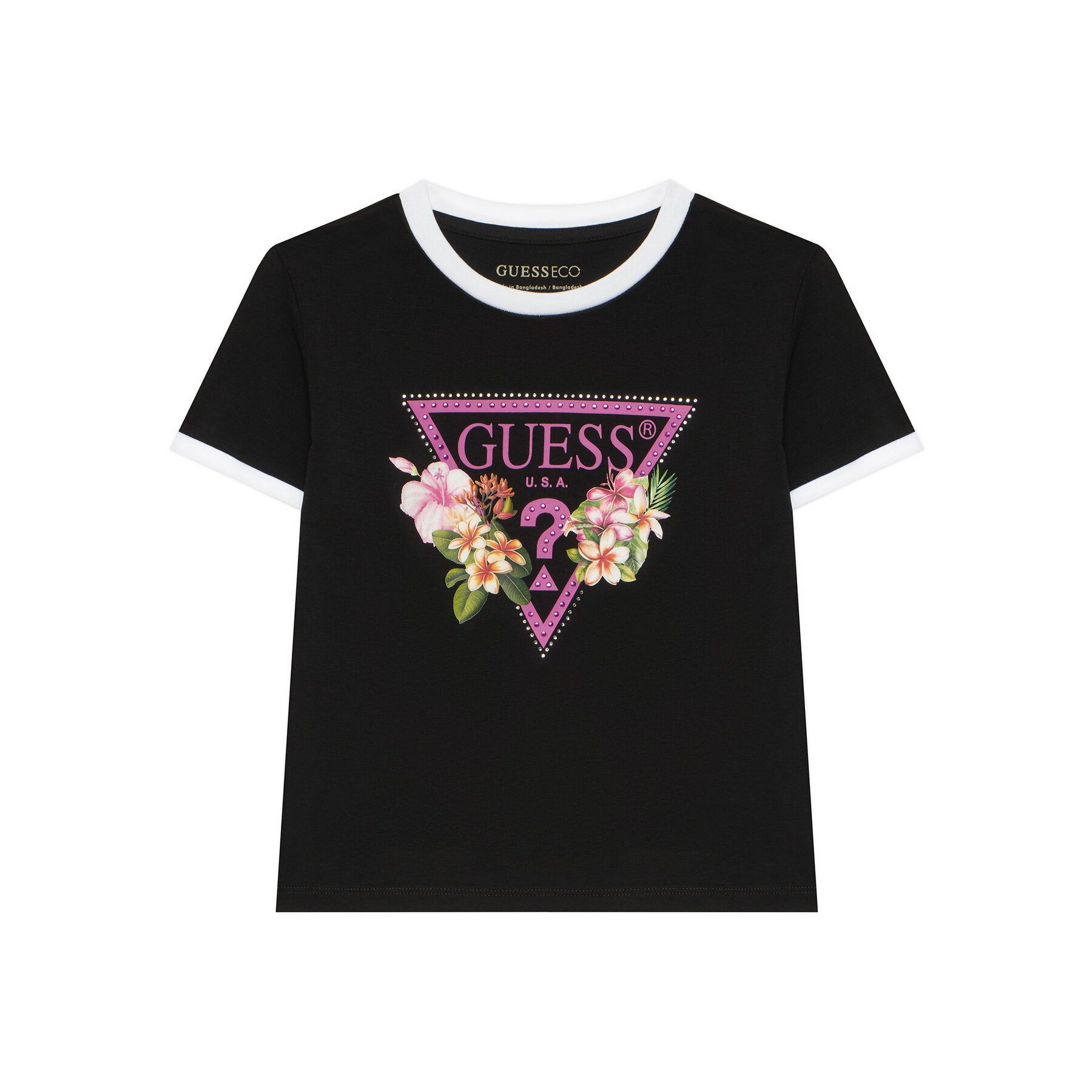 Guess T-Shirt J6GI23 K6YW4 Czarny Regular Fit