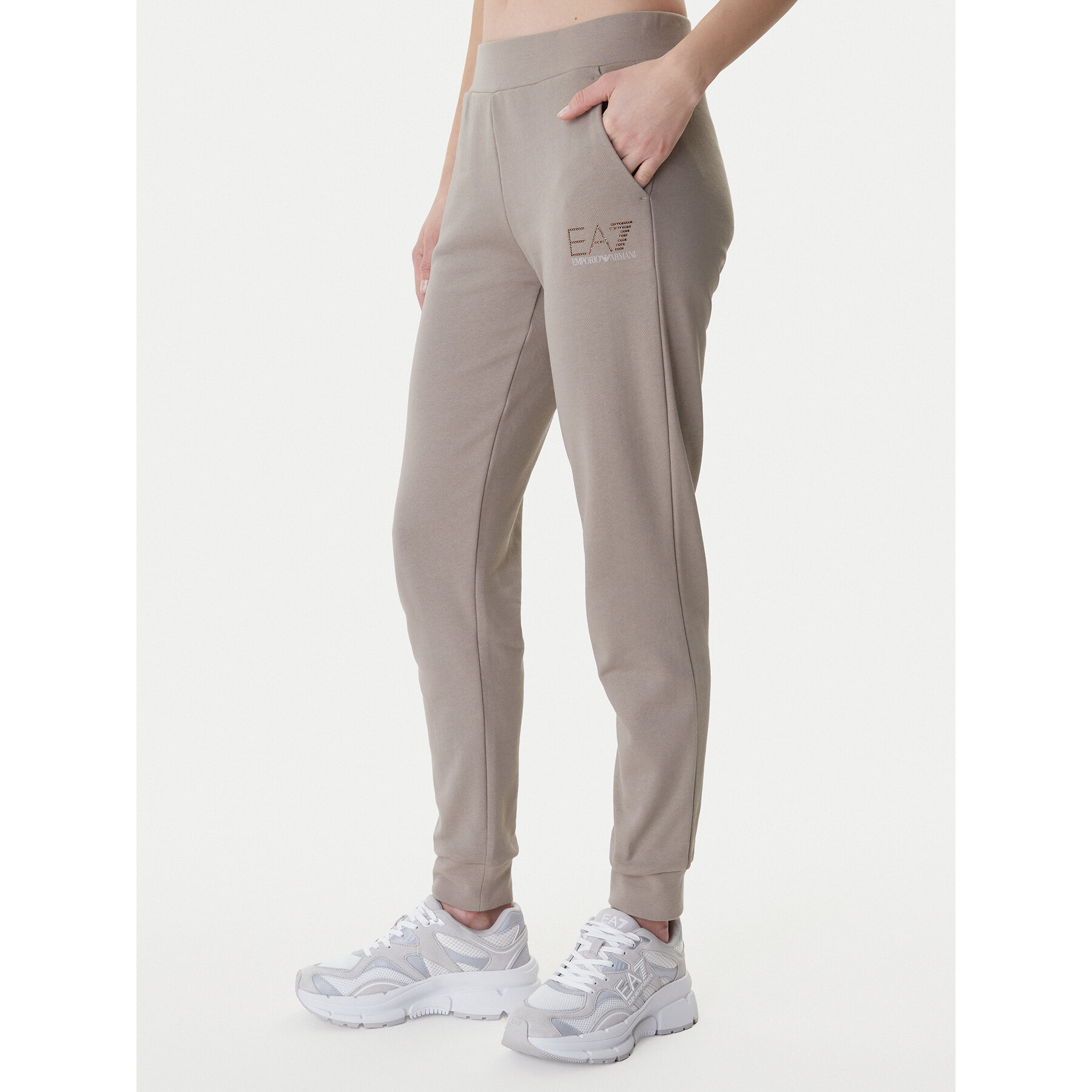EA7 Emporio Armani Spodnie dresowe 7W000538 AF15831 Brązowy Regular Fit