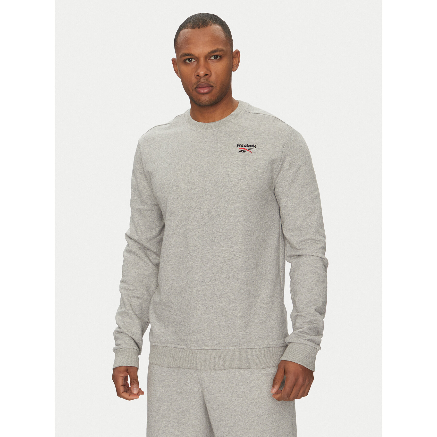 Reebok Bluza Logo Crew 100221789 Szary Regular Fit