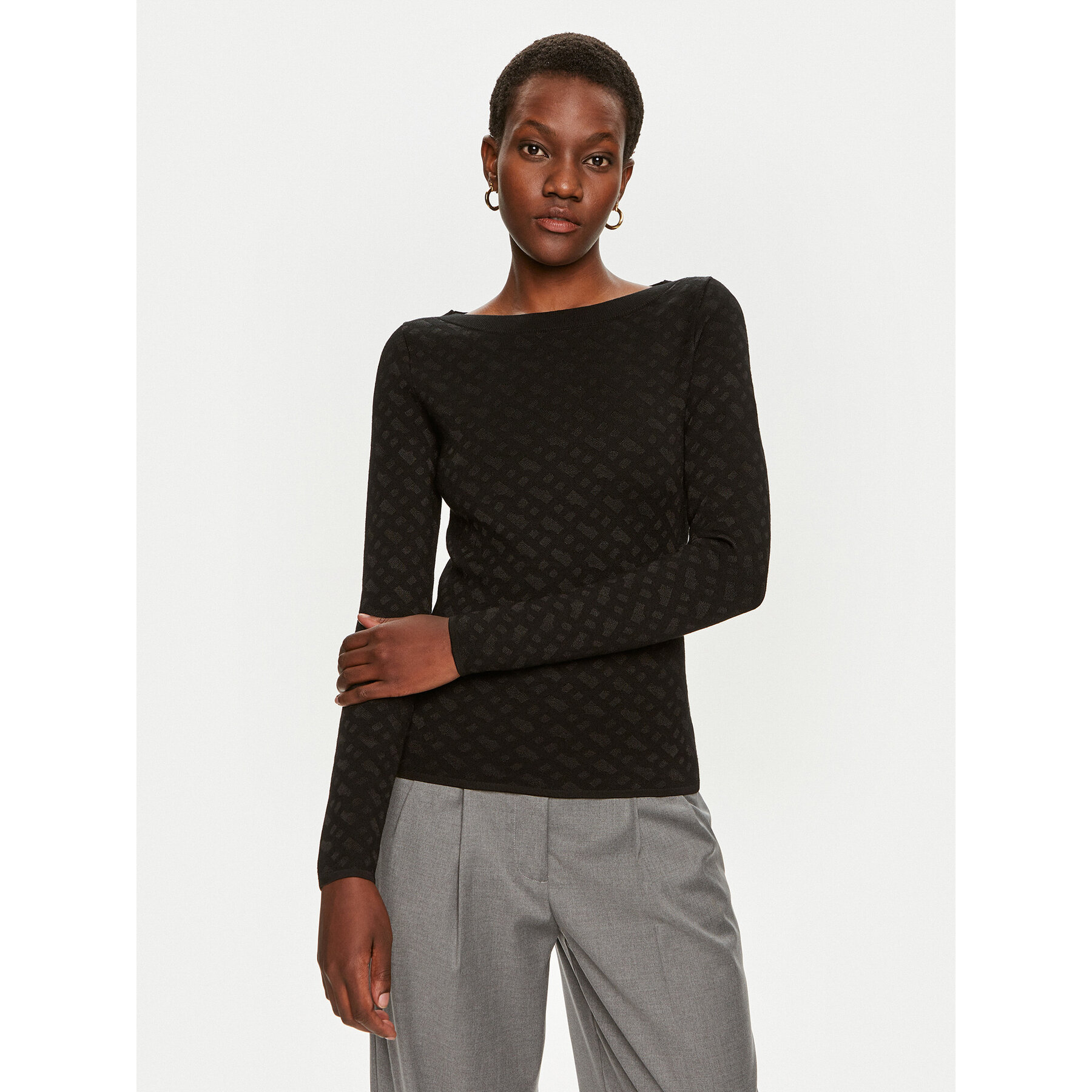 Boss Sweter Ferenti 50521371 Szary Slim Fit
