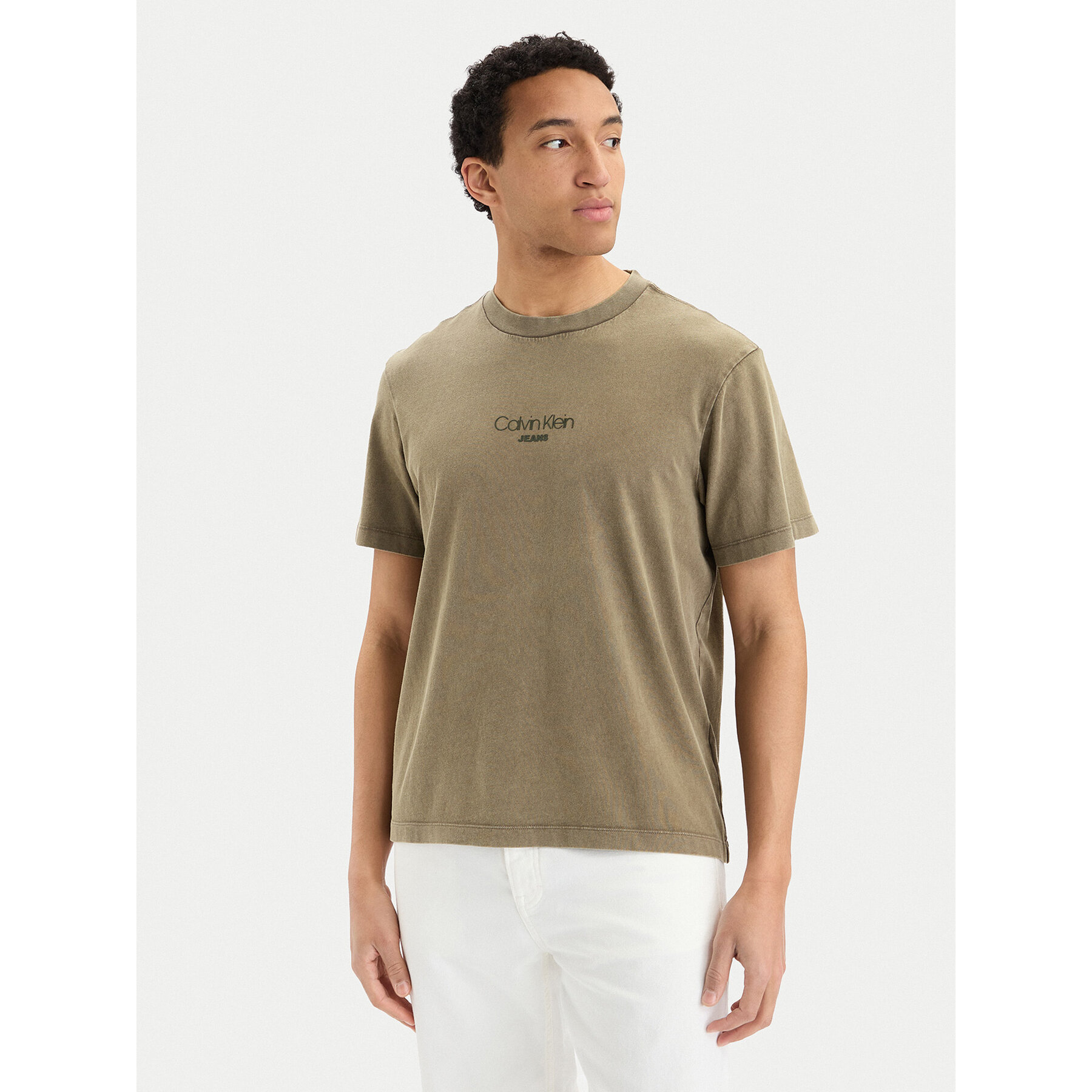 Calvin Klein Jeans T-Shirt LV04RB824G Zielony Regular Fit