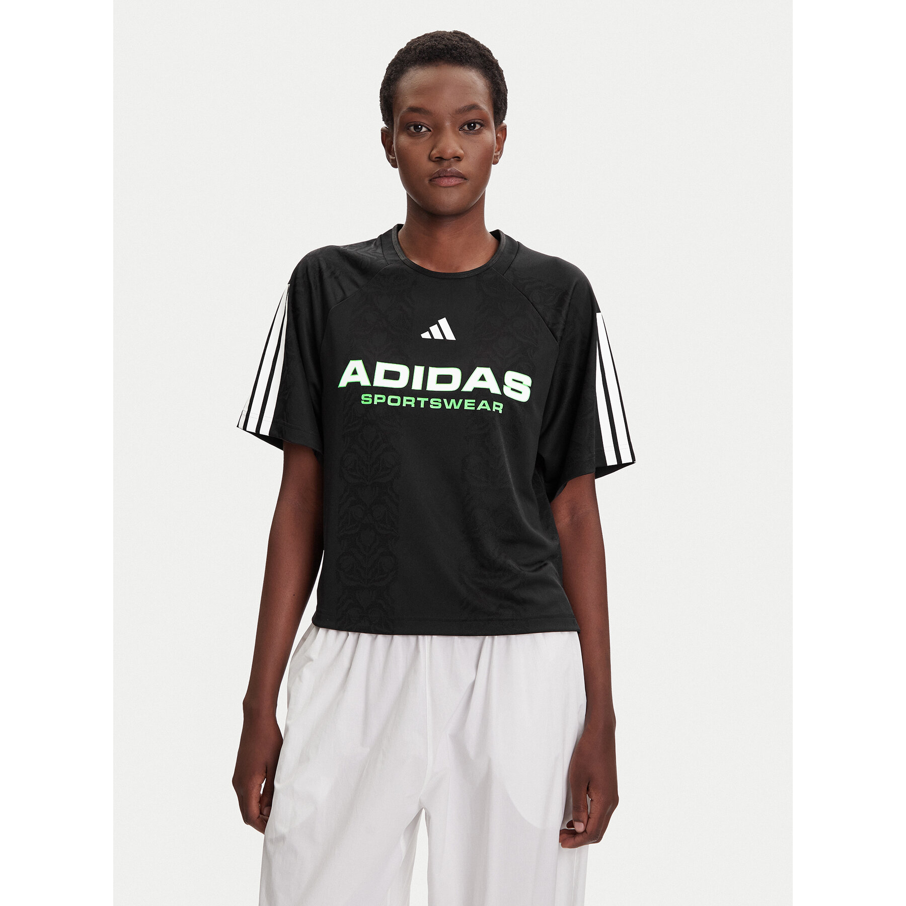 adidas T-Shirt Tiro x Common Goal Jacquard JL9212 Czarny Loose Fit