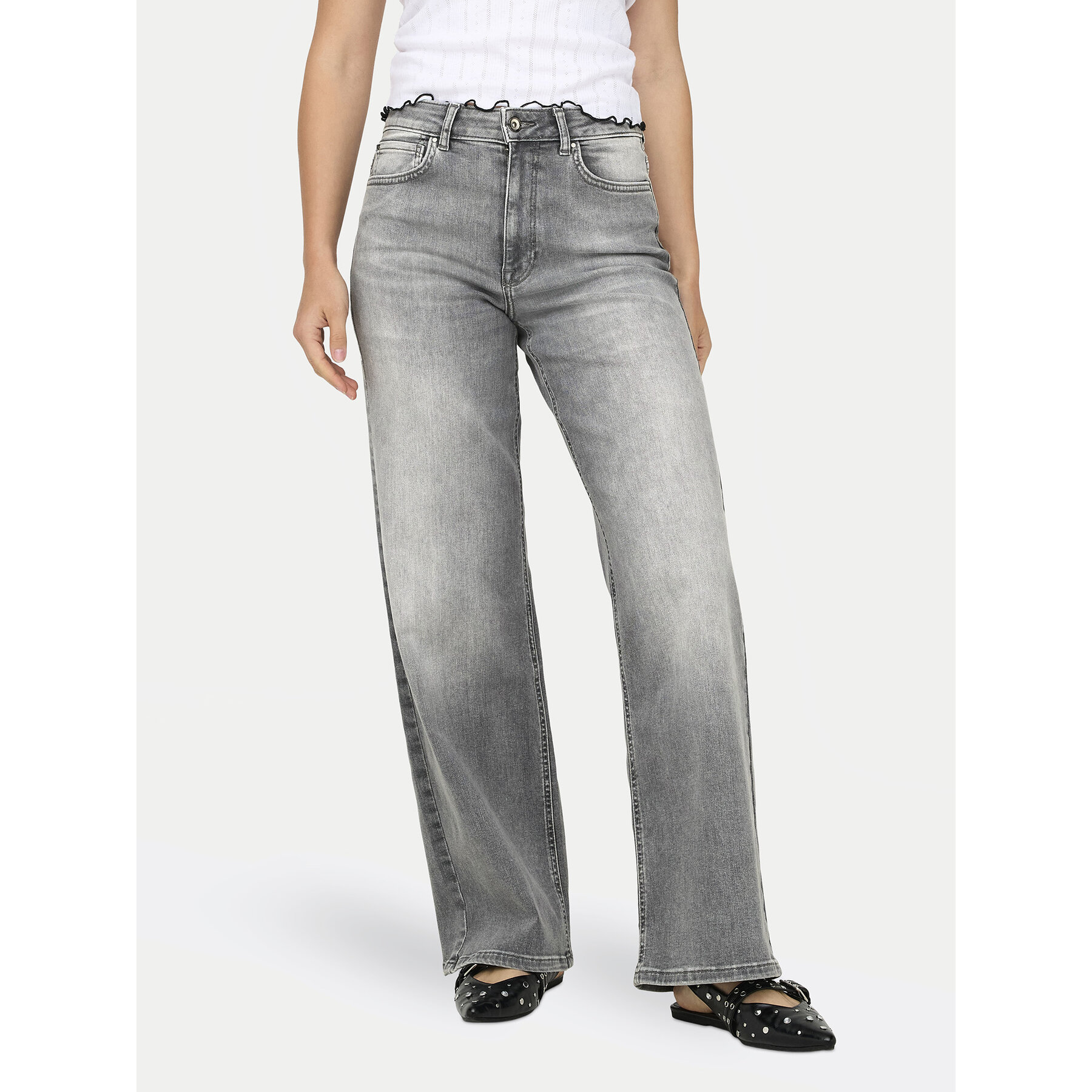 ONLY Jeansy Madison 15299800 Szary Wide Leg