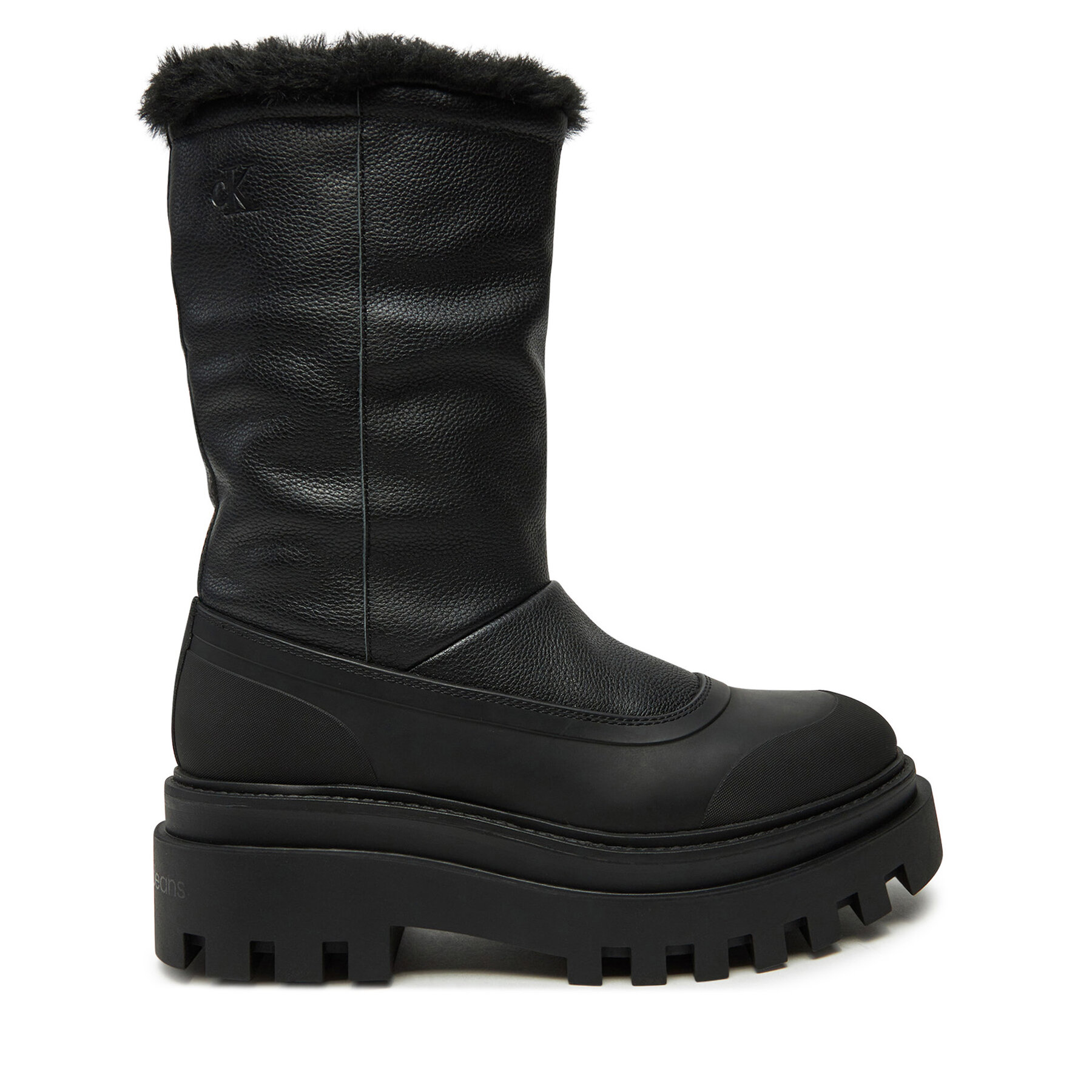 Calvin Klein Jeans Śniegowce Flatform Chelsea Boot Padded YW0YW01558 Czarny