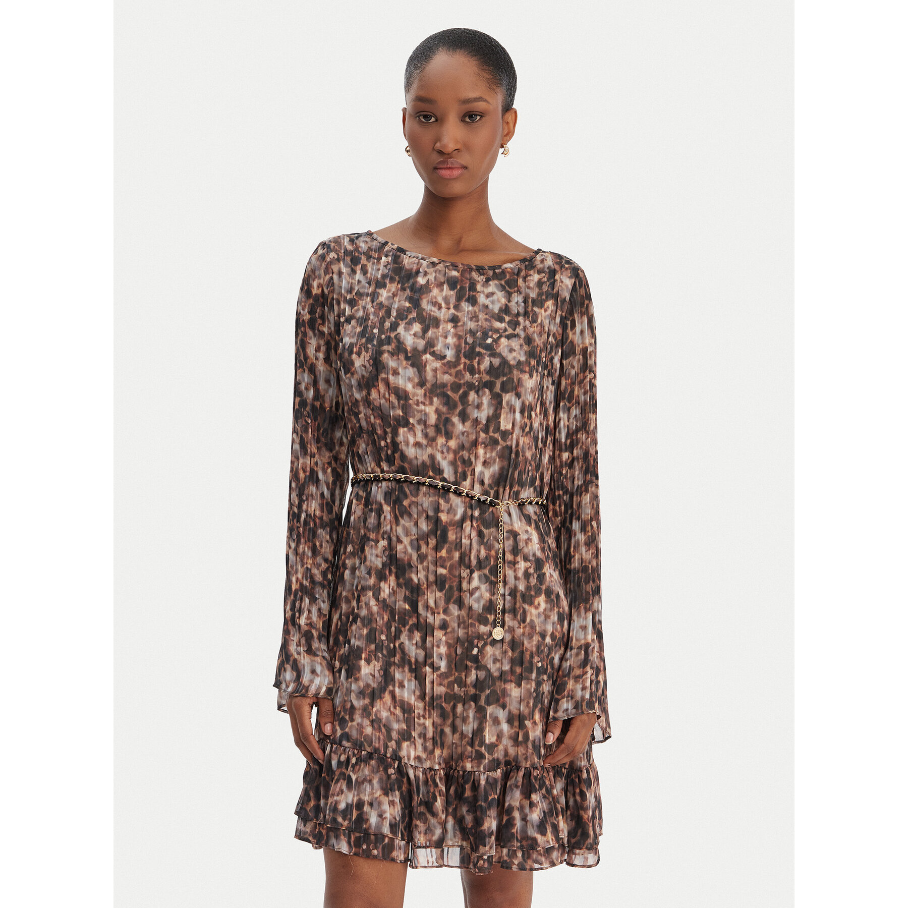 Guess Sukienka codzienna W6RK37 WJ712 Brązowy Regular Fit