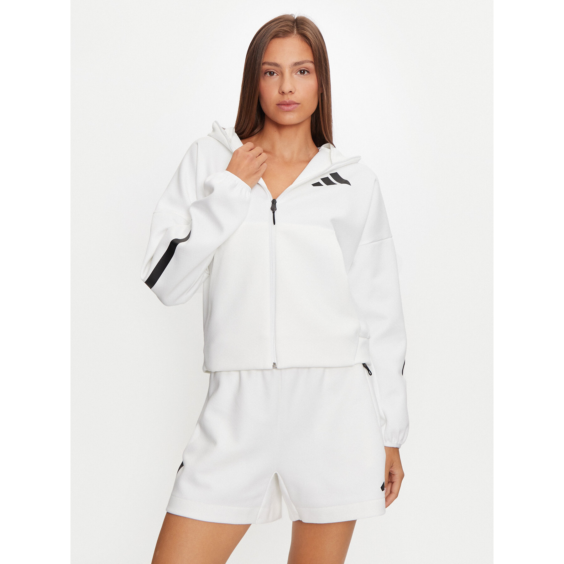 adidas Bluza Z.N.E. JE7849 Biały Loose Fit