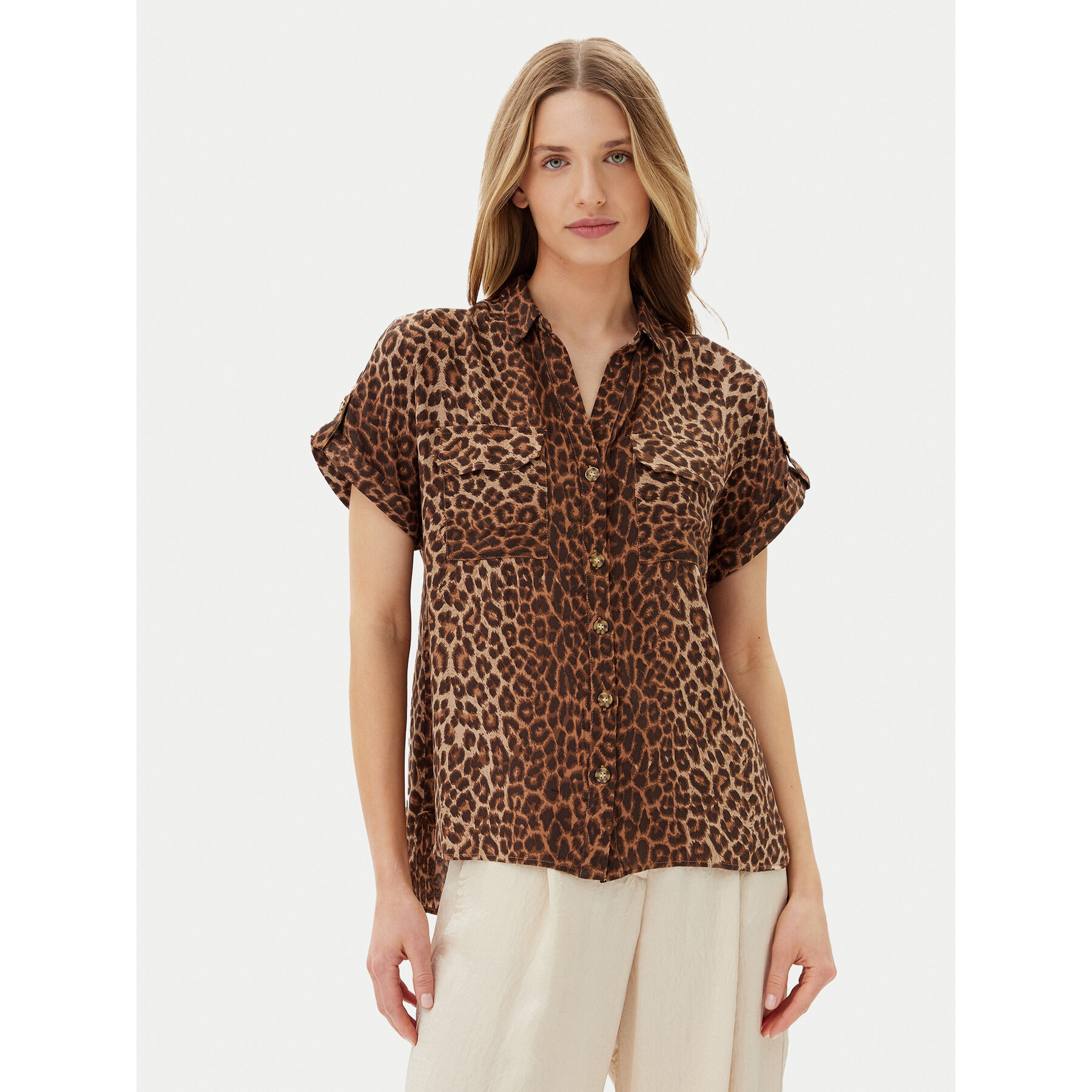 Vero Moda Koszula Bumpy 10331923 Brązowy Regular Fit
