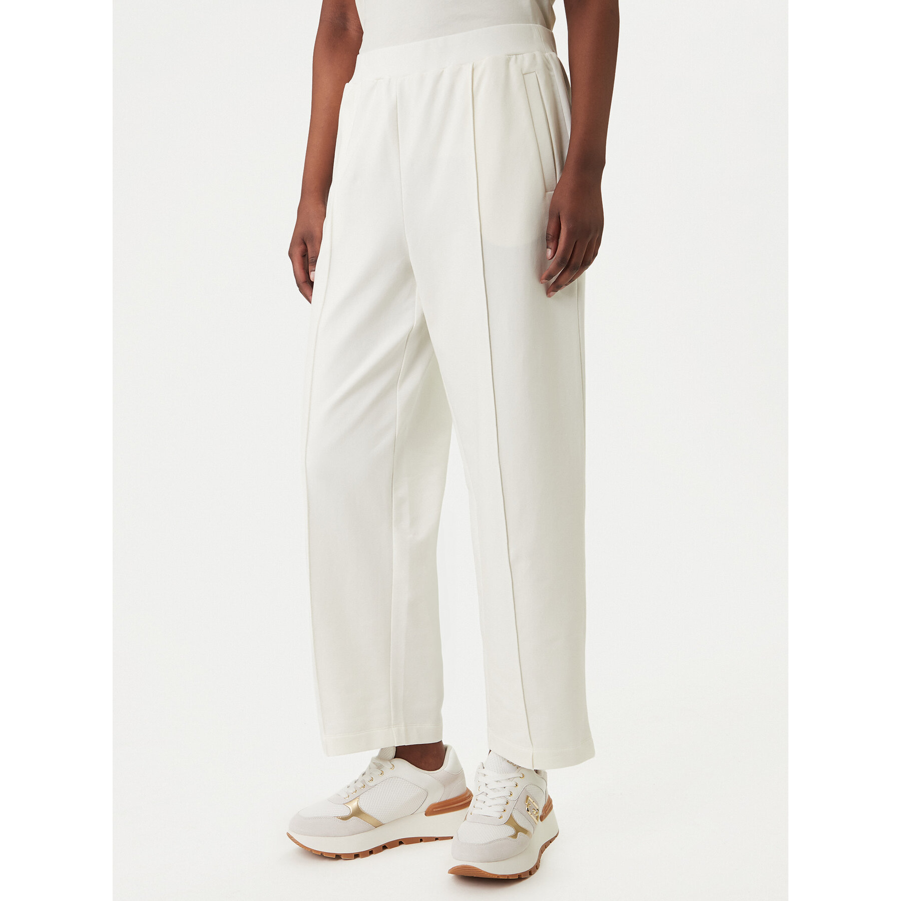 Liu Jo Sport Spodnie materiałowe TA6211 FS090 Écru Regular Fit