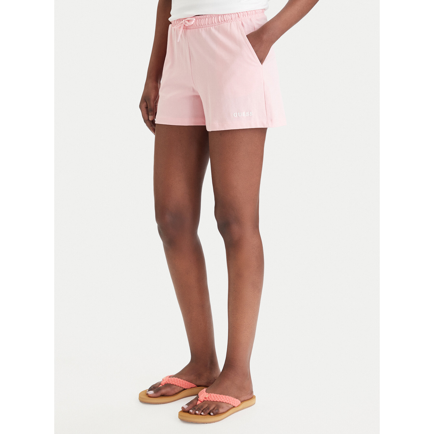 Guess Szorty sportowe E6GD01 KCRZ1 Różowy Regular Fit