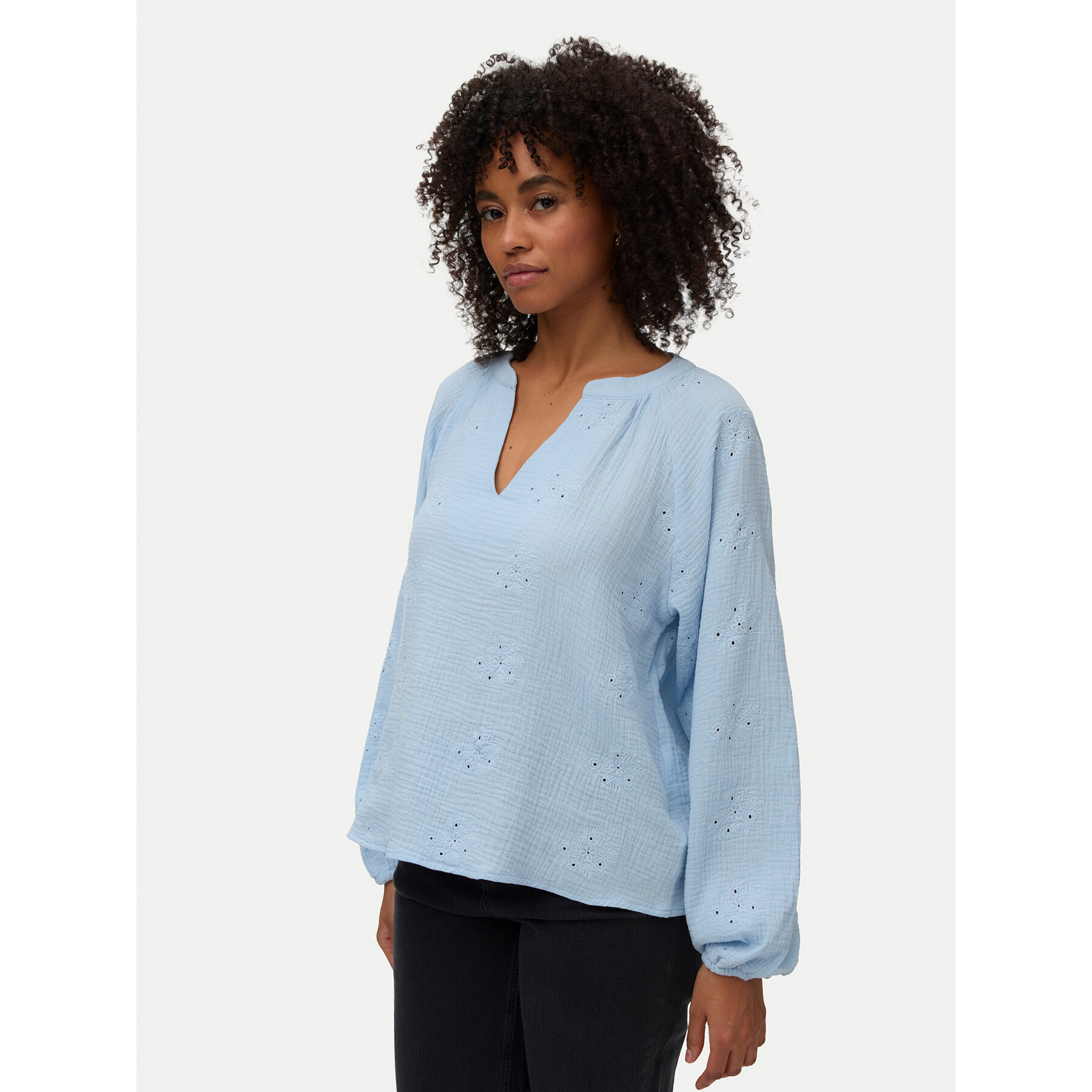 Vero Moda Bluzka Natali 10342739 Niebieski jasny Regular Fit