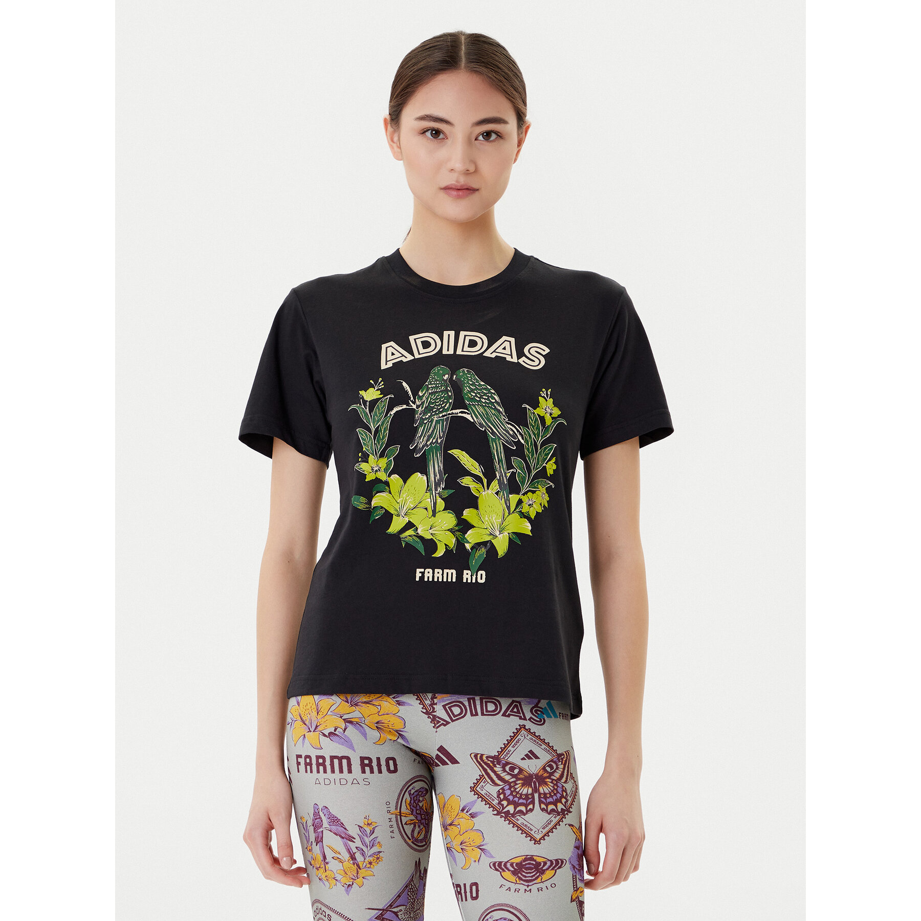 adidas T-Shirt FARM Graphic JV8609 Czarny Regular Fit