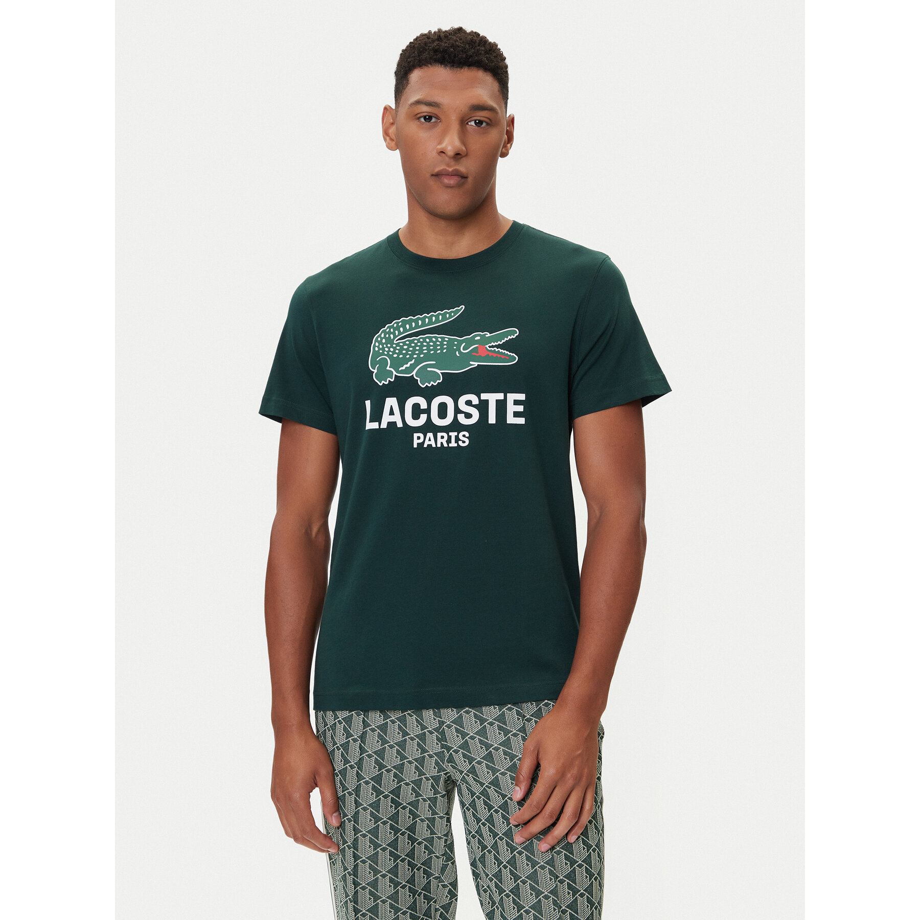 Lacoste T-Shirt TH5634 Zielony Regular Fit