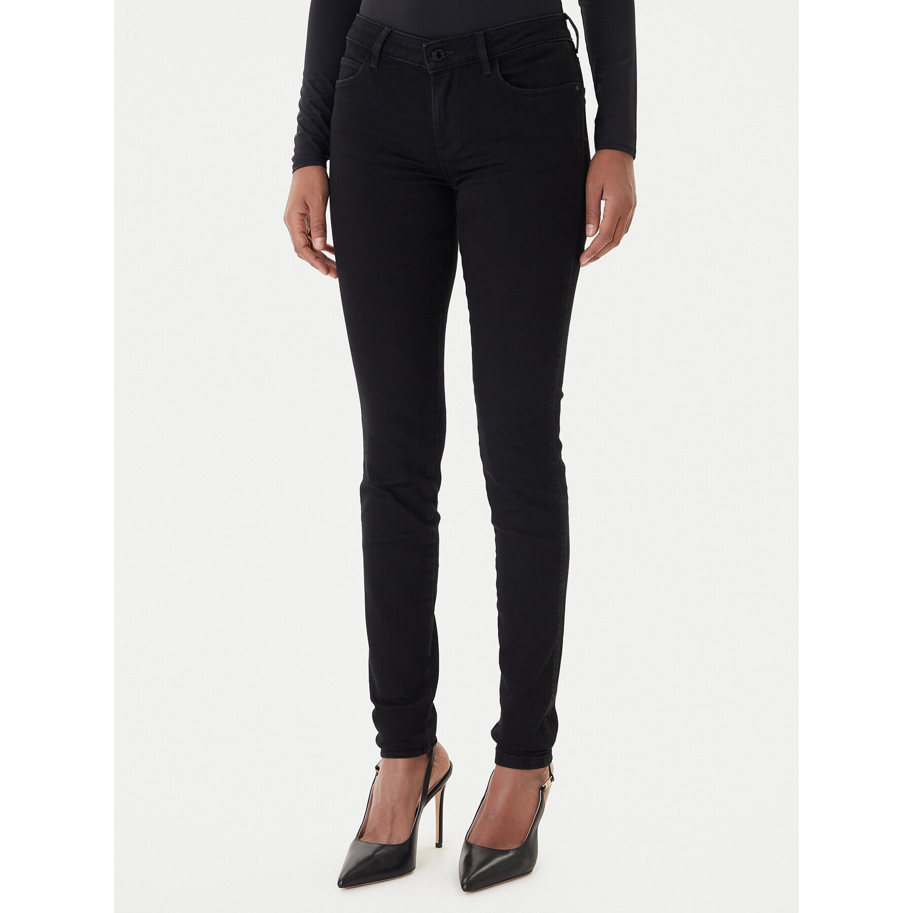 Guess Jeansy Curve X. W2YAJ2 D4PZ1 Czarny Skinny Fit
