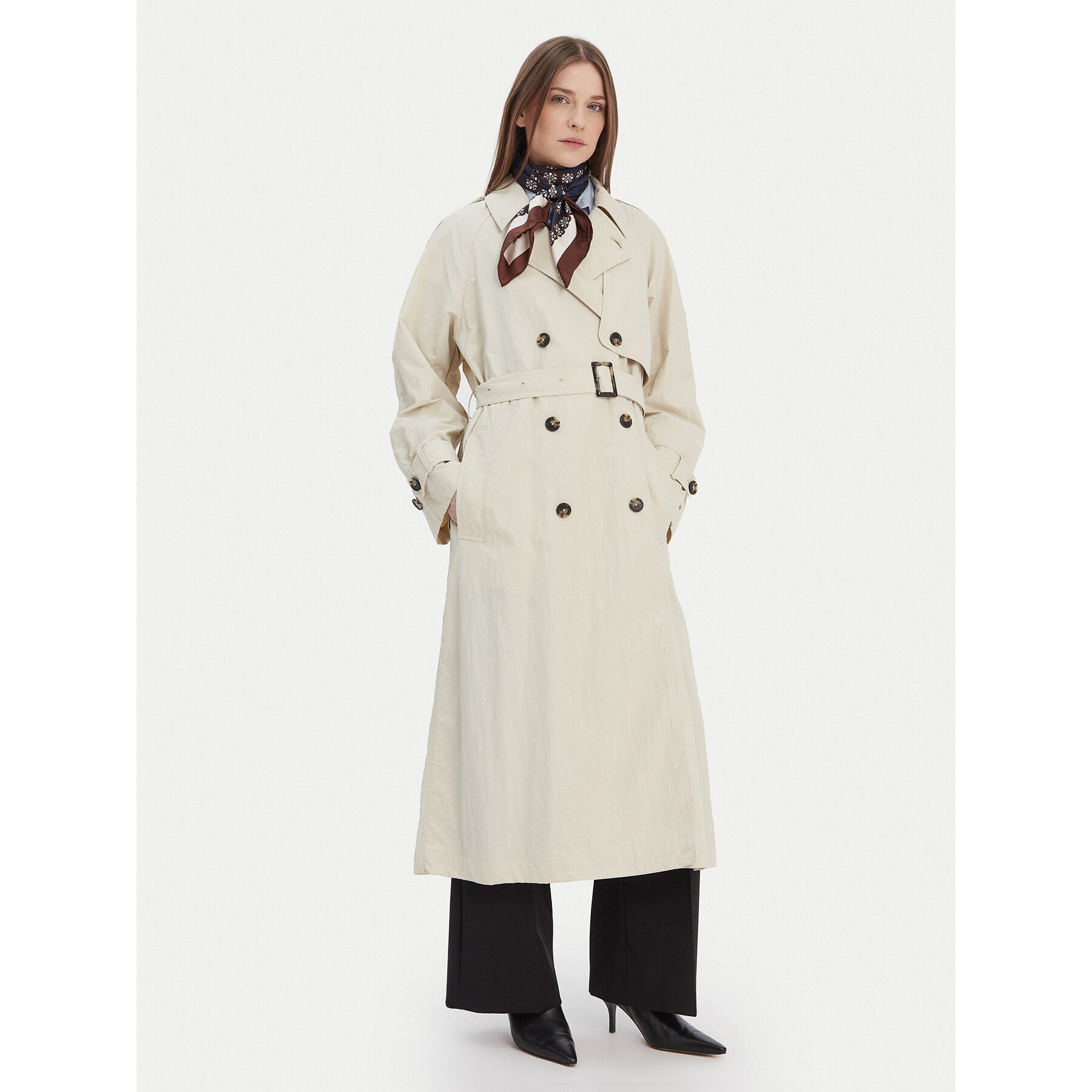 Tommy Hilfiger Trencz WW0WW45632 Beżowy Oversize