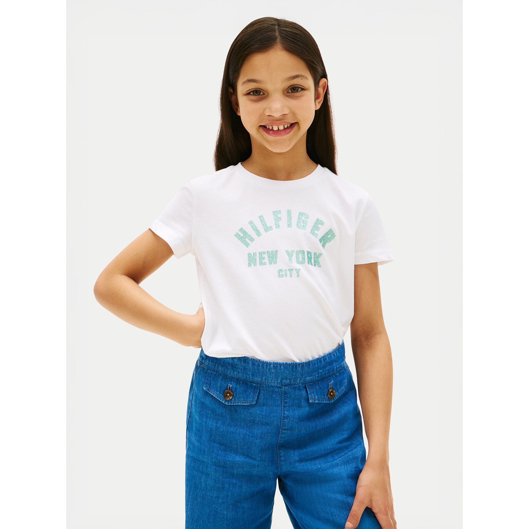 Tommy Hilfiger T-Shirt Graphic KG0KG08813 Biały Regular Fit