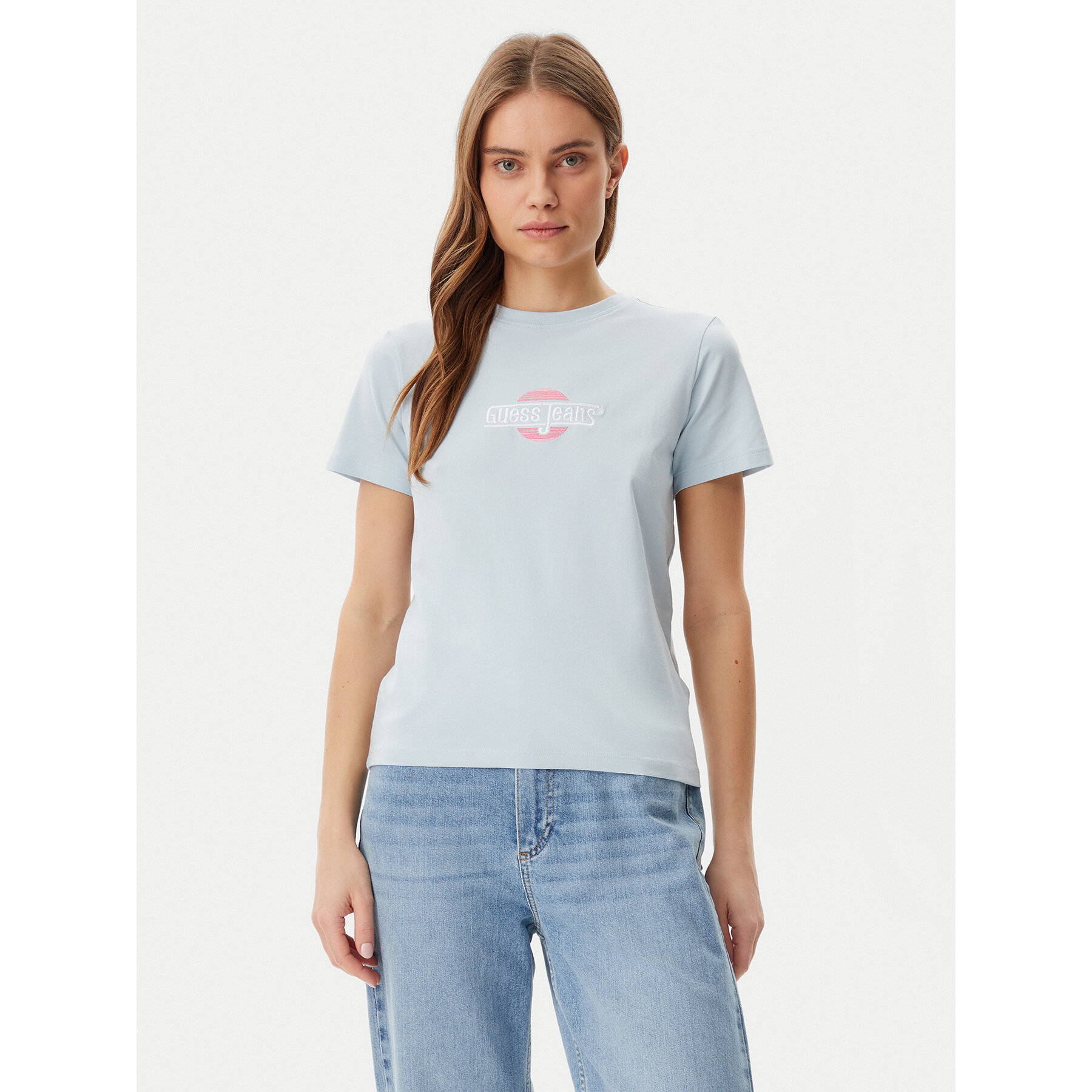 Guess Jeans T-Shirt W5GI26 J1314 Granatowy Regular Fit