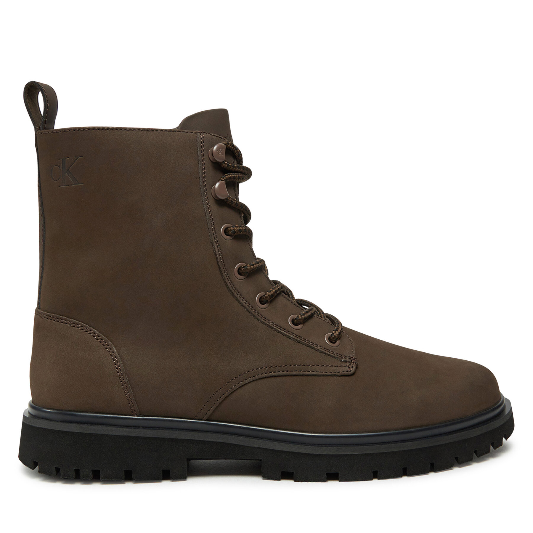 Calvin Klein Jeans Trapery Eva Boot Mid Laceup Rebellious YM0YM01071 Brązowy