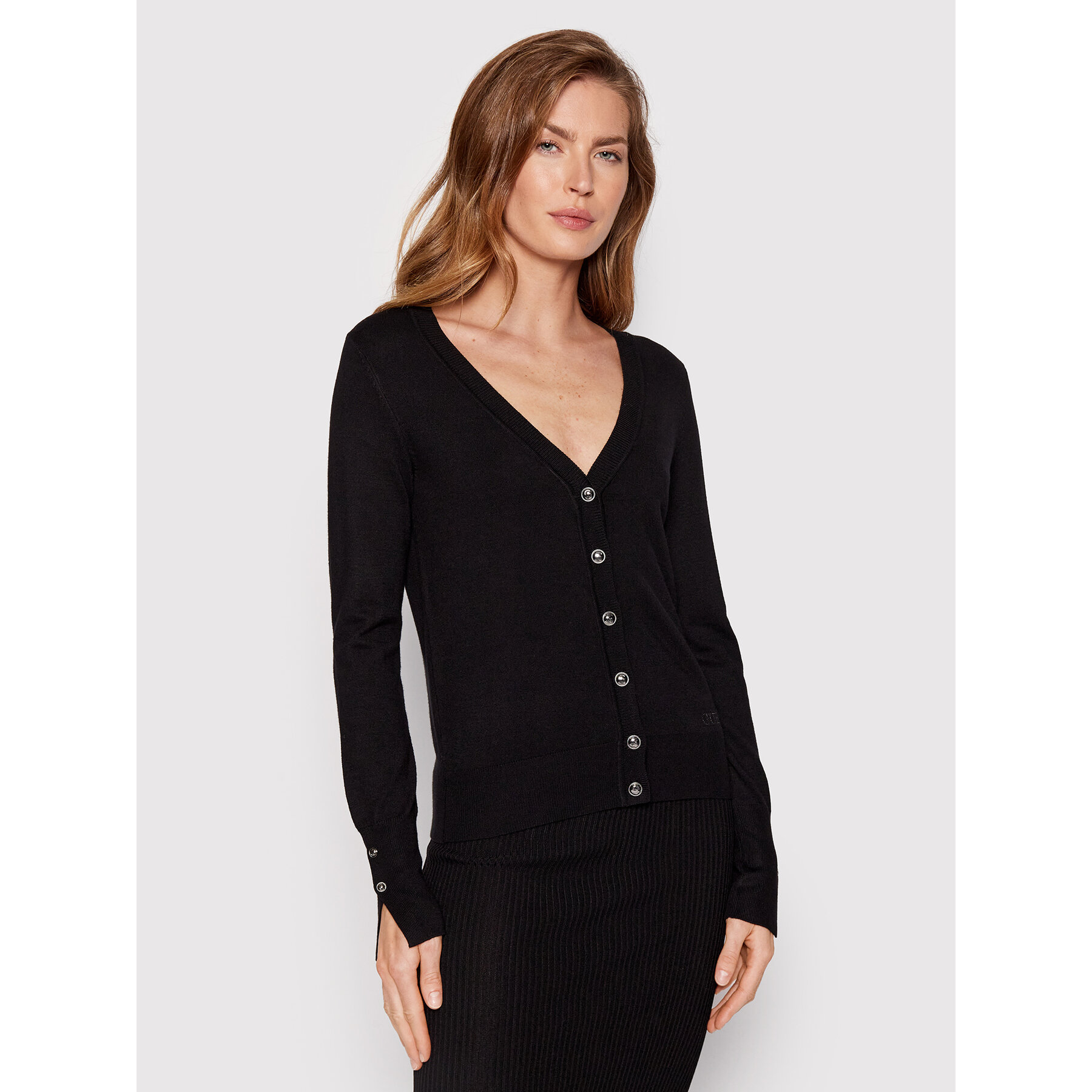 Guess Kardigan Zena W2YR33 Z2V62 Czarny Regular Fit