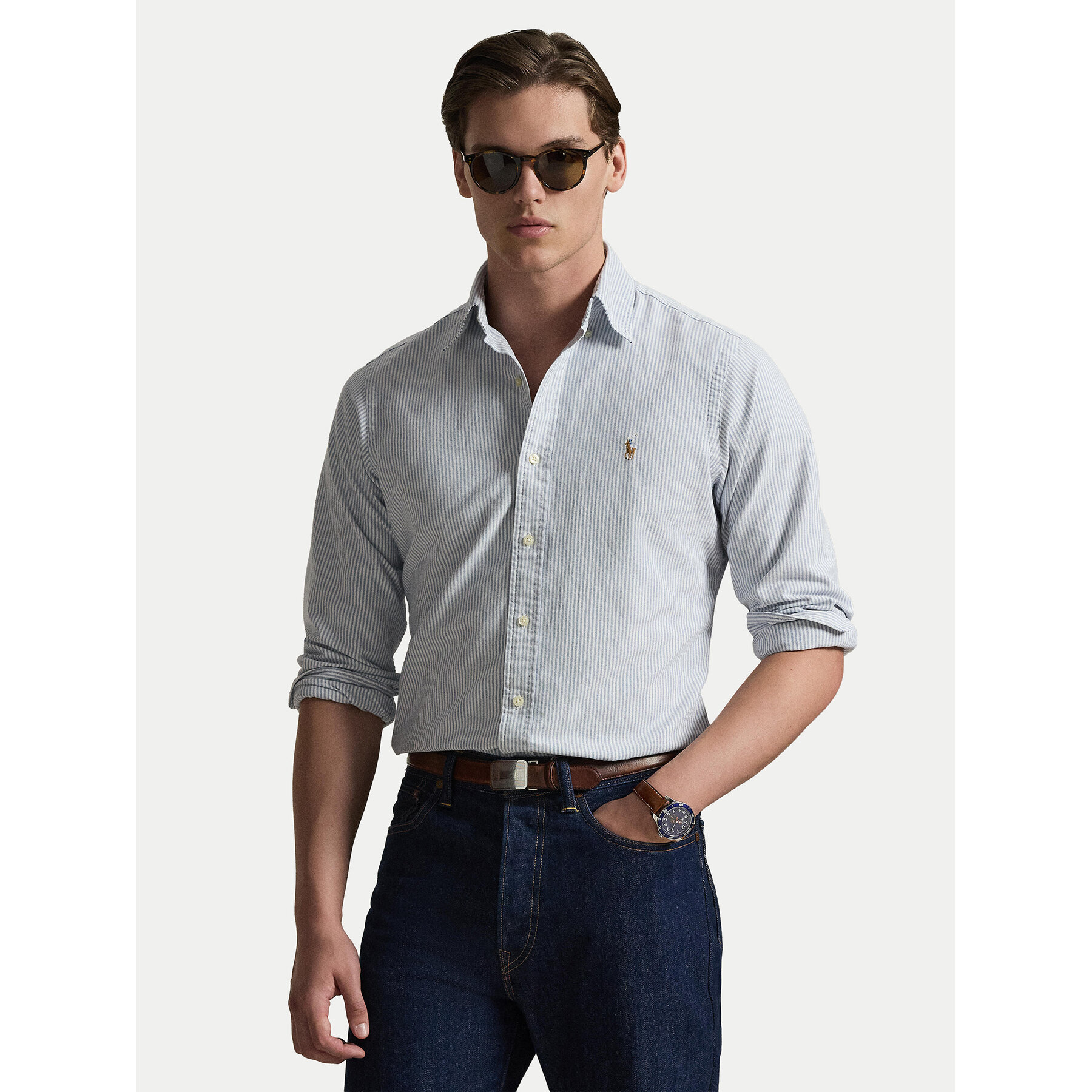 Polo Ralph Lauren Koszula 710953704501 Błękitny Custom Fit