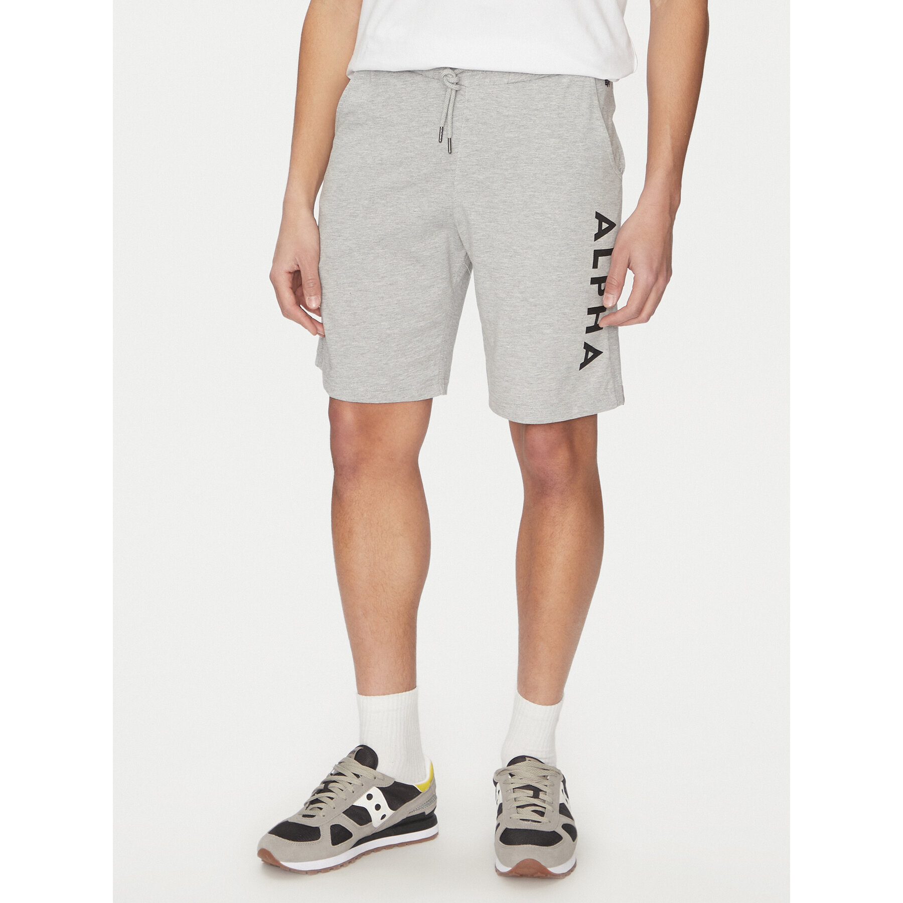 Alpha Industries Szorty sportowe 116366 Szary Regular Fit