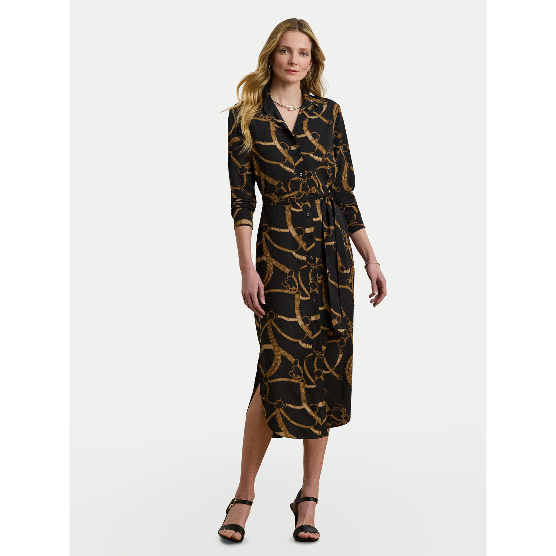 LAUREN RALPH LAUREN Sukienka koszulowa 200978812001 Czarny Straight Fit