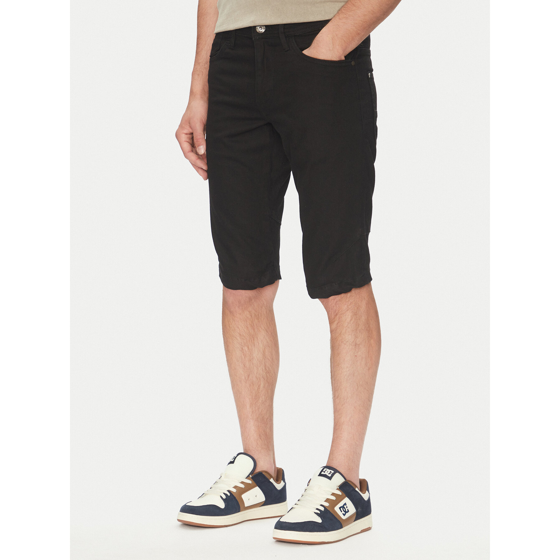 INDICODE Szorty jeansowe Kem 70-172 Czarny Slim Fit