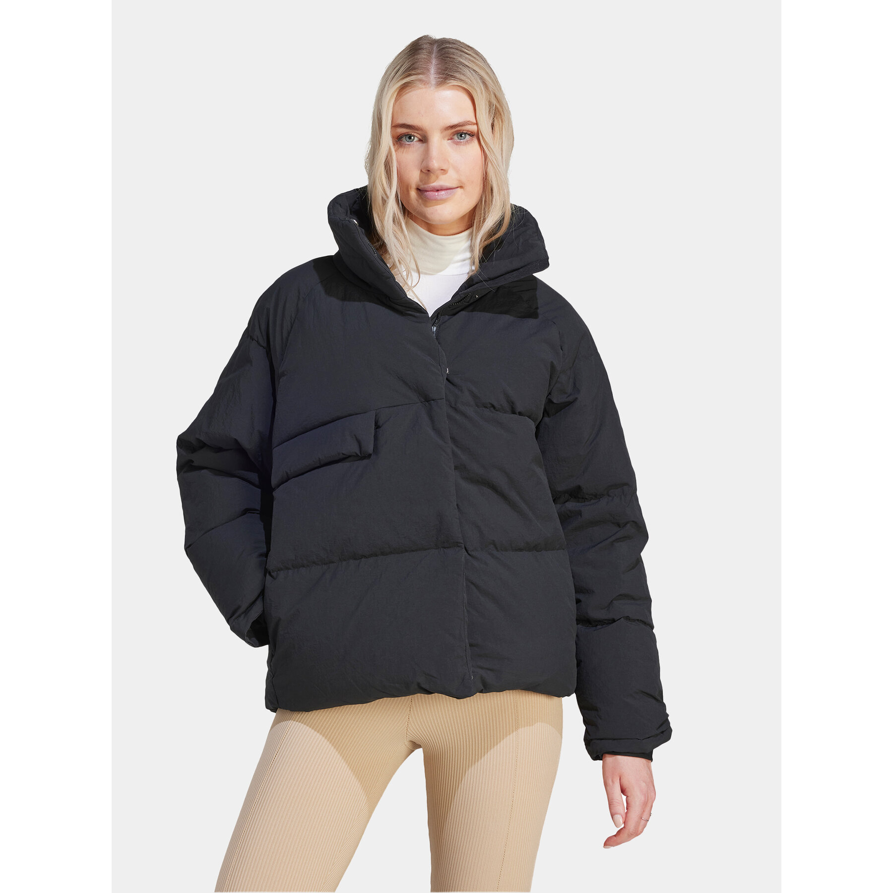 adidas Kurtka puchowa Big Baffle IK3166 Czarny Loose Fit