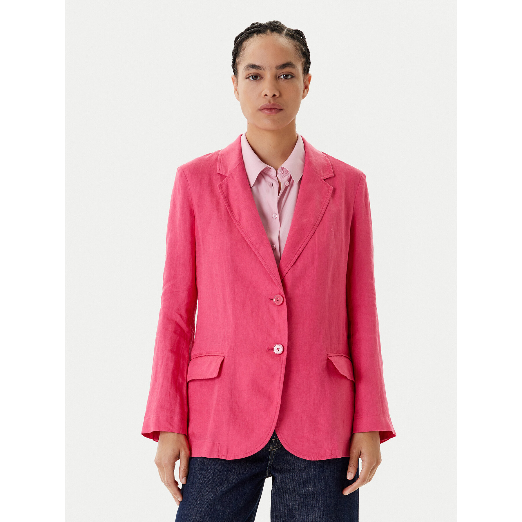 United Colors Of Benetton Marynarka 2AGHDW00R Różowy Regular Fit