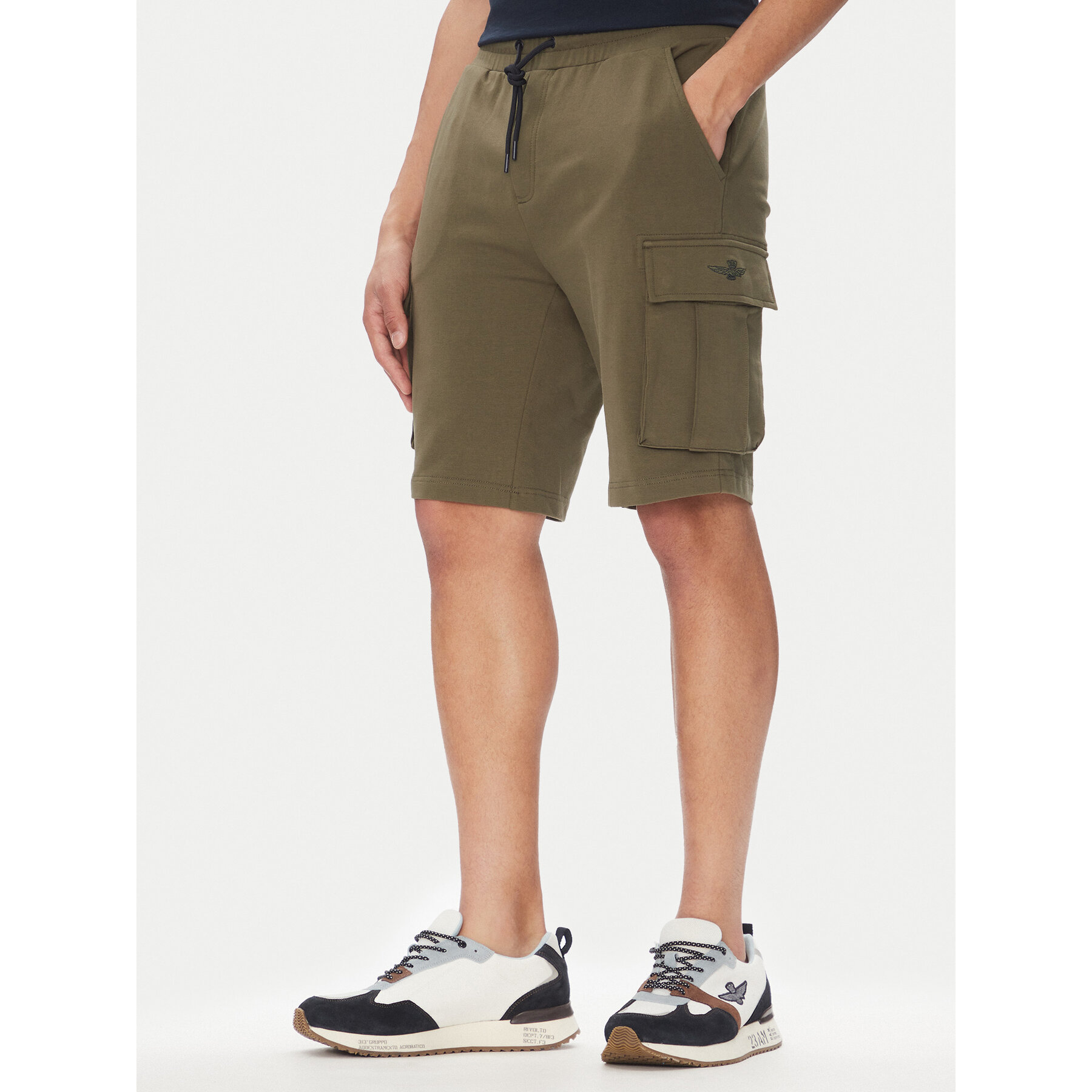 Aeronautica Militare Szorty sportowe 251BF025F459 Khaki Regular Fit