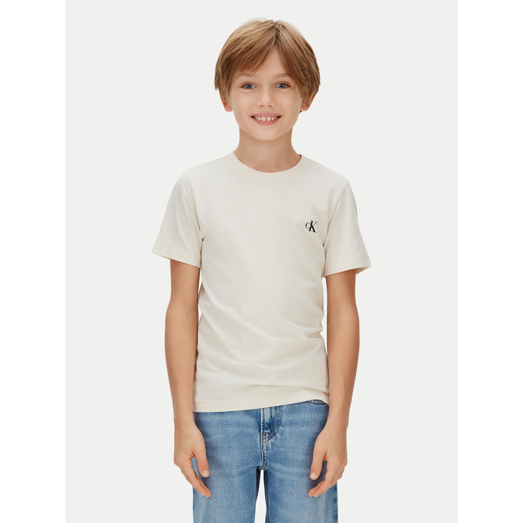 Calvin Klein Jeans Komplet t-shirtów Monologo IB0IB01093 Beżowy Regular Fit