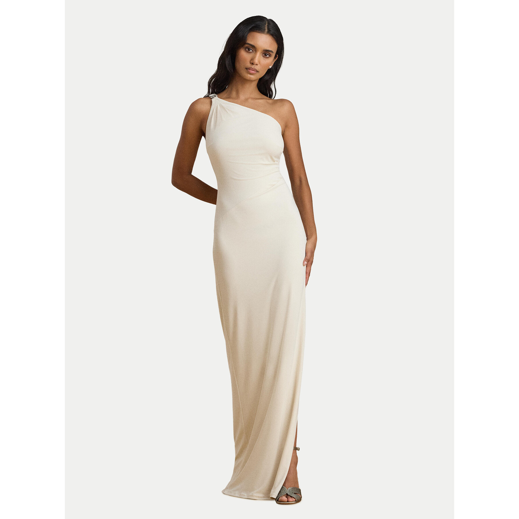 LAUREN RALPH LAUREN Sukienka wieczorowa 253980922003 Écru Slim Fit