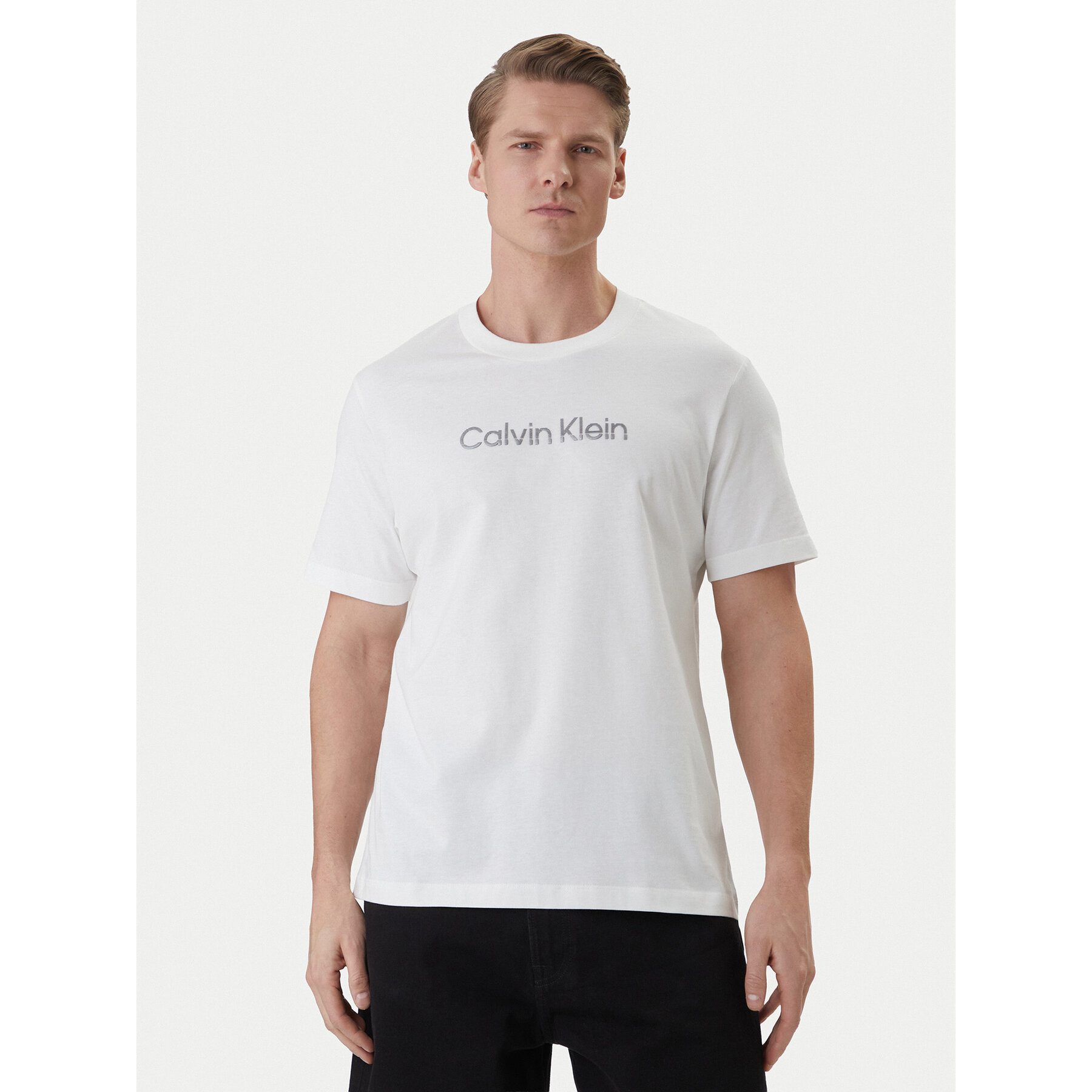 Calvin Klein T-Shirt LV04LF813G Biały Regular Fit