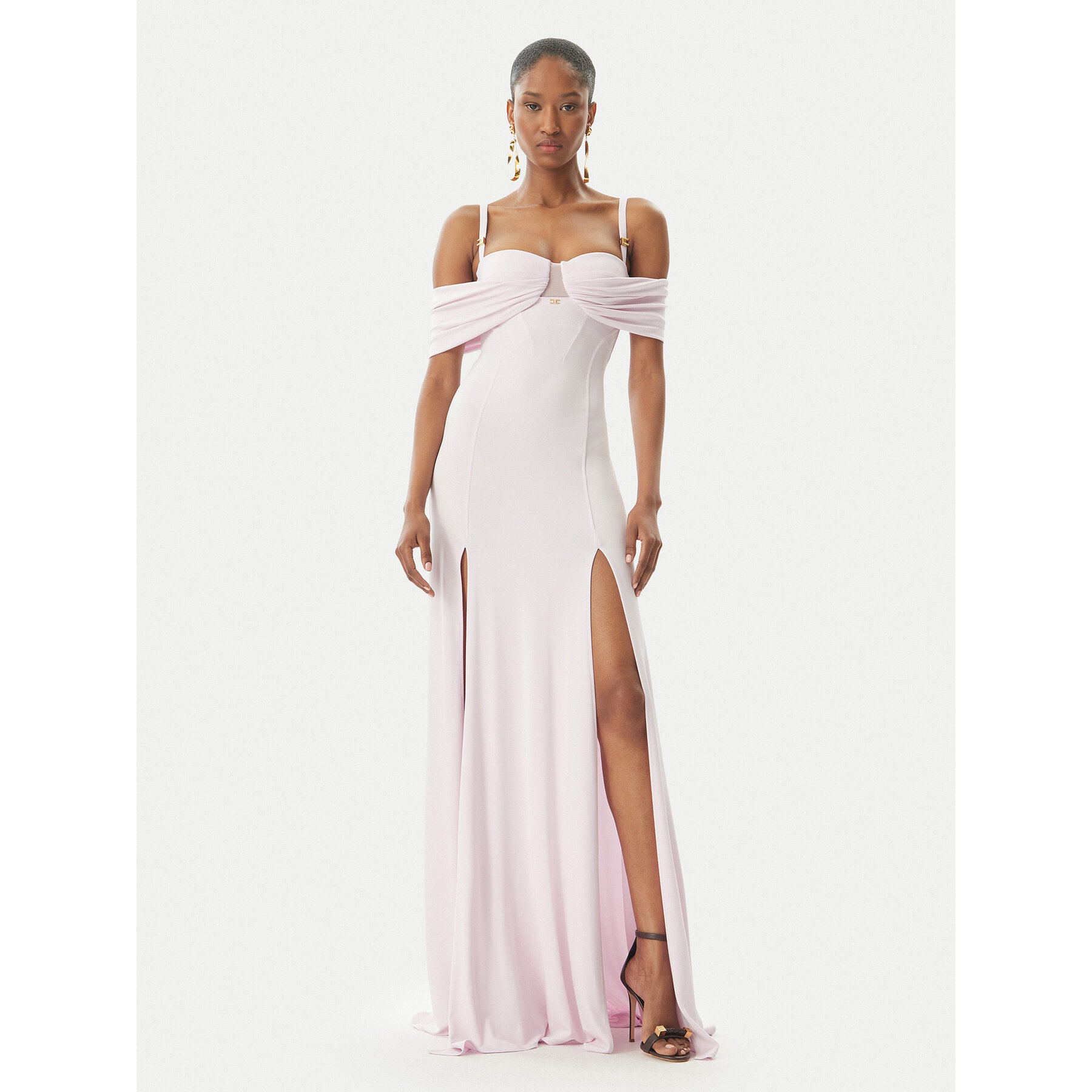 Elisabetta Franchi Sukienka wieczorowa AB-R08-51E2-V800 Różowy Regular Fit