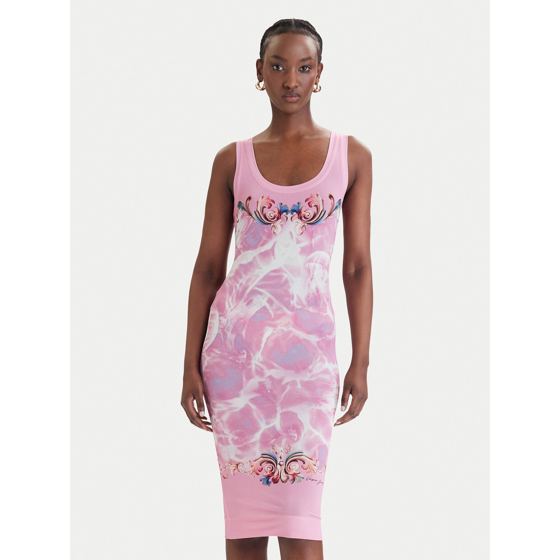 Versace Jeans Couture Sukienka codzienna 80HAO9P6 JS545 Różowy Slim Fit