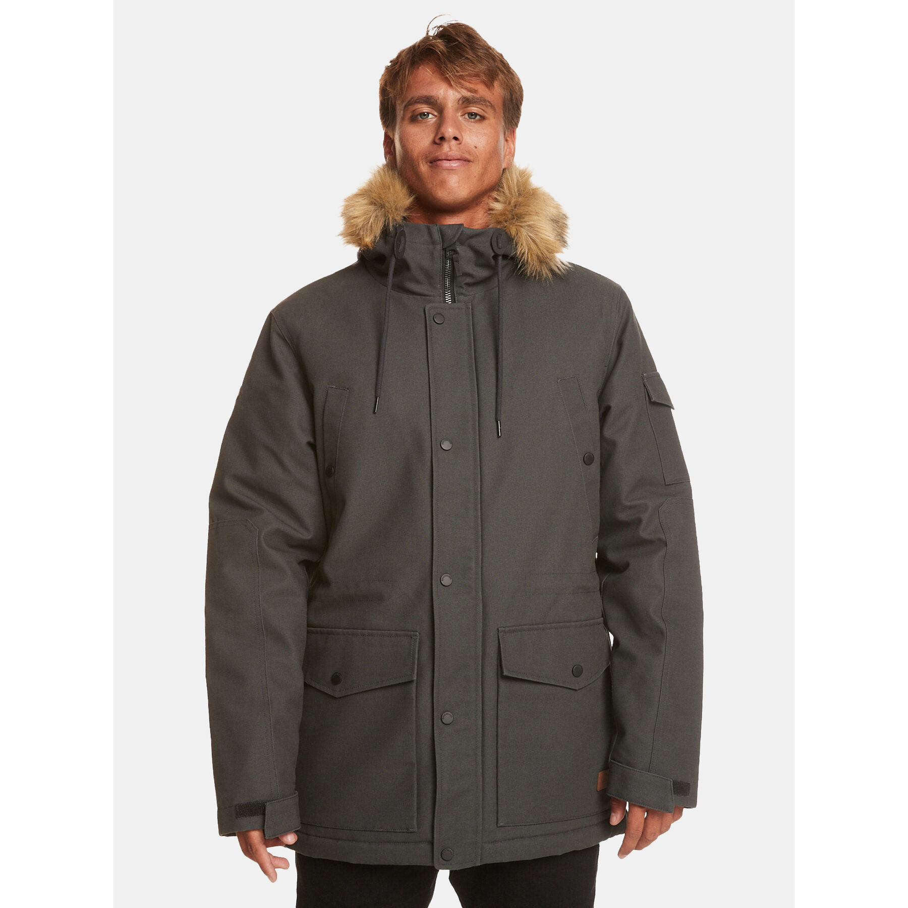 Quiksilver Kurtka zimowa Long Trip Jckt EQYJK03988 Szary Regular Fit