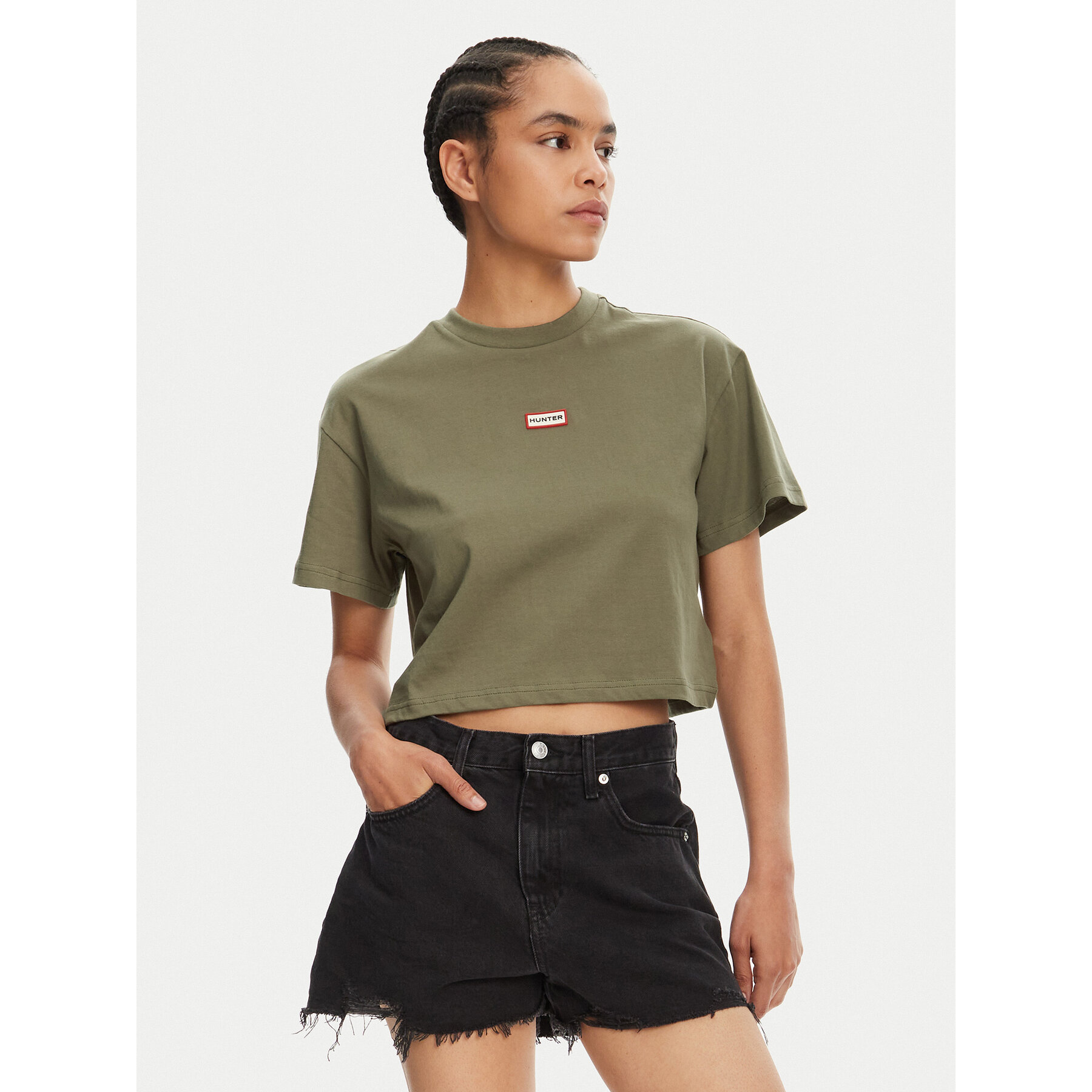 Hunter T-Shirt Abby HARW0059251 Khaki Boxy Fit