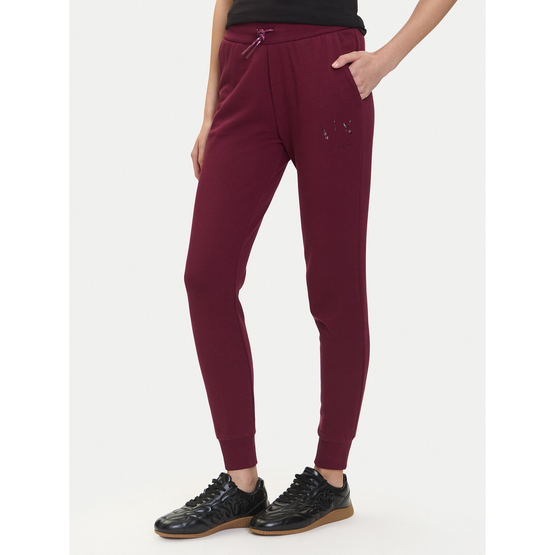 Armani Exchange Spodnie dresowe XW000986 AF16114 UA343 Bordowy Relaxed Fit