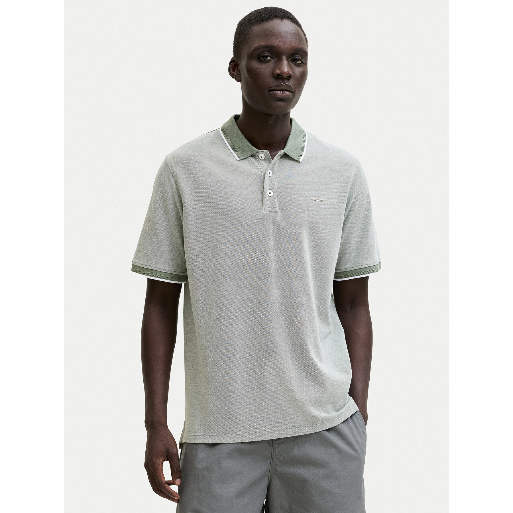 Jack & Jones Polo Blualves 12274681 Zielony jasny Regular Fit